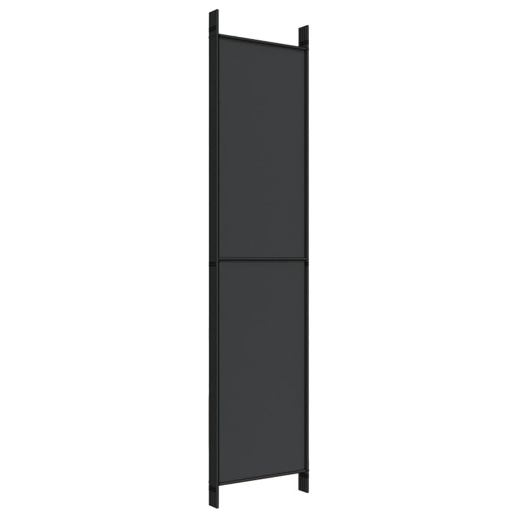 5-Panel Room Divider Black 98.4"x86.6" Fabric