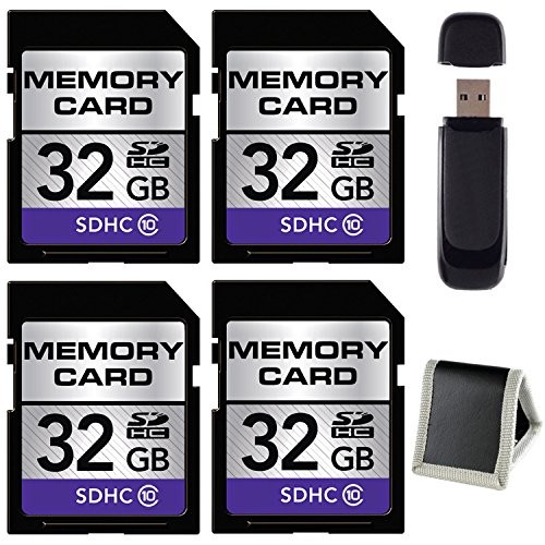 32GB SDHC Class 10 Memory Card + SD Card USB Reader + Memory Card Wallet...