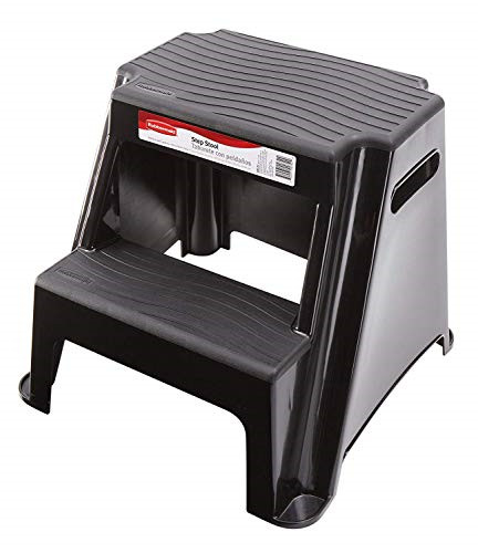 Rubbermaid RM-P2 2-Step Molded Plastic Stool with Non-Slip Step Treads 300-Pound