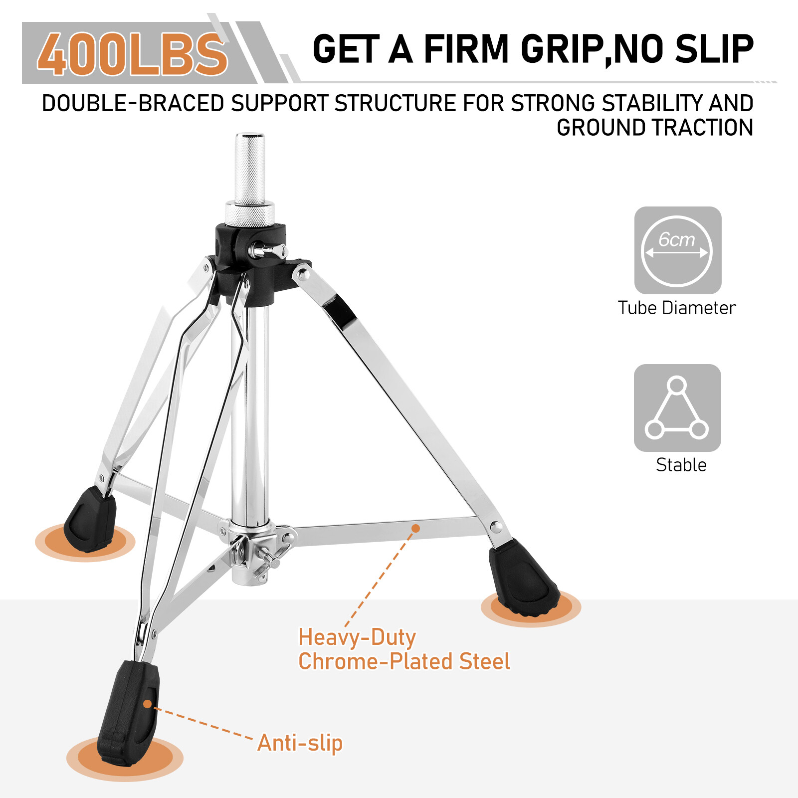 Drum Throne with Backrest, Drum Stool Adjustable Height With 5A Drumstick