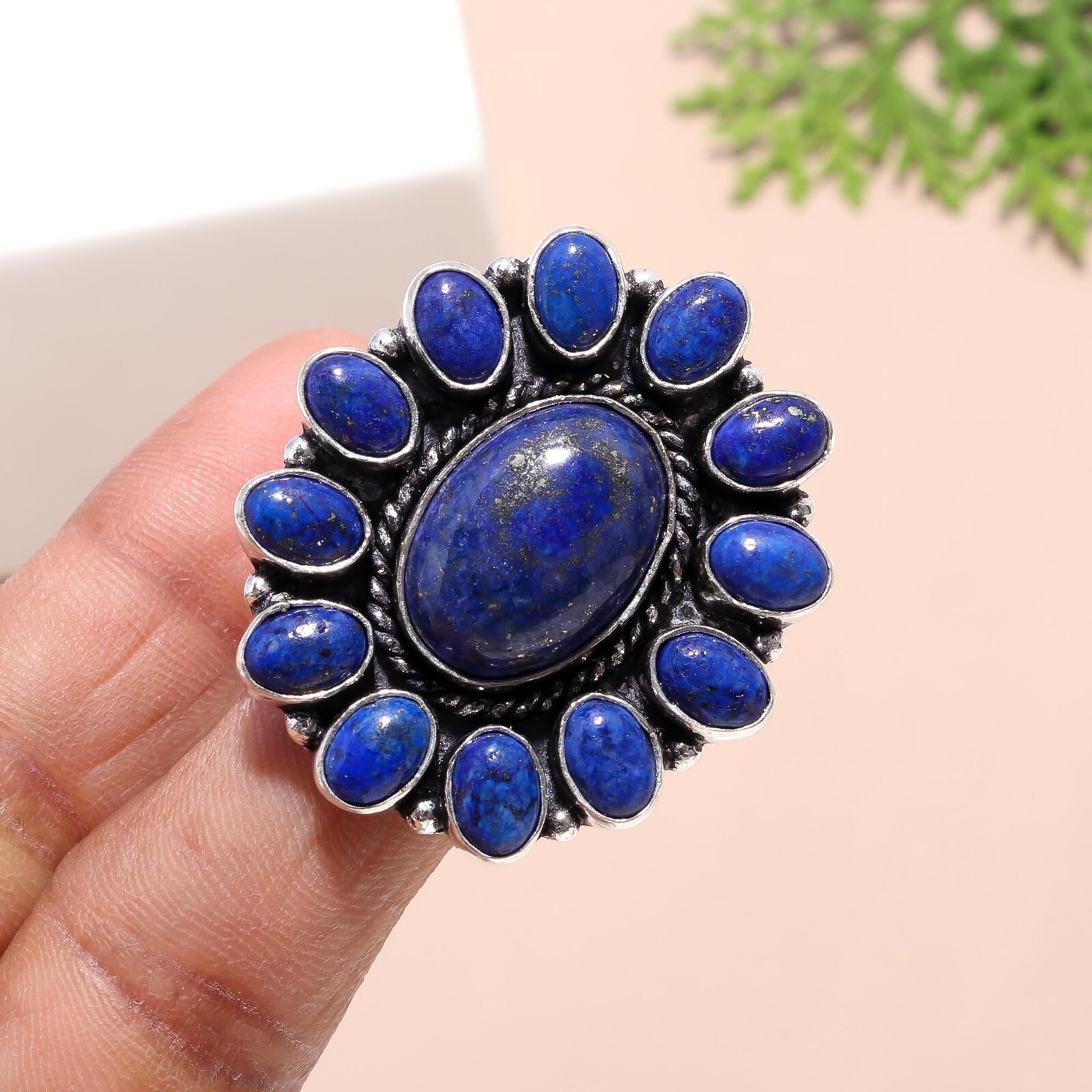 Lapis Lazuli Gemstone Handmade 925 Sterling Silver Ring For Wedding Jewelry