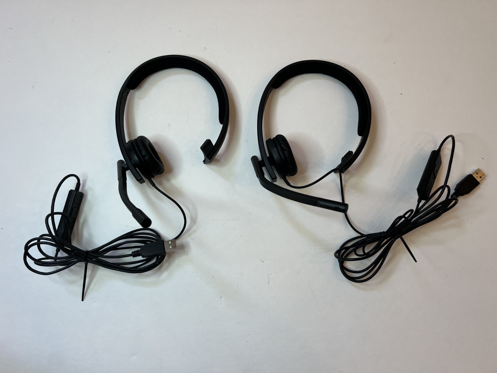 Lot of 2 Logitech A-00063 Wired USB Headset w Mic & Volume Control 881-000229