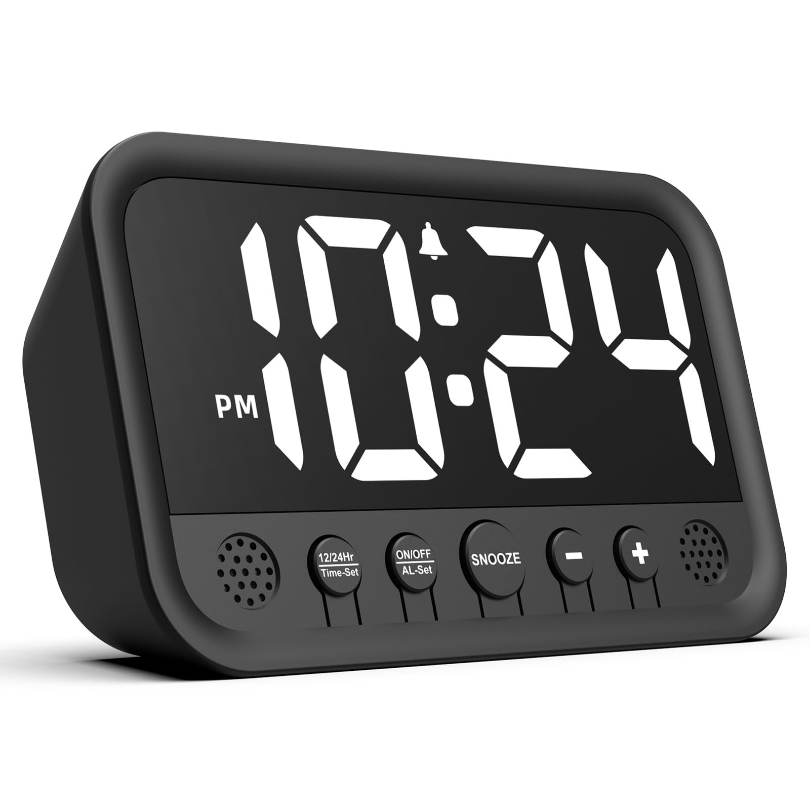 Small LED Digital Clock for Bedroom, Loud Alarm Heavy Small, White