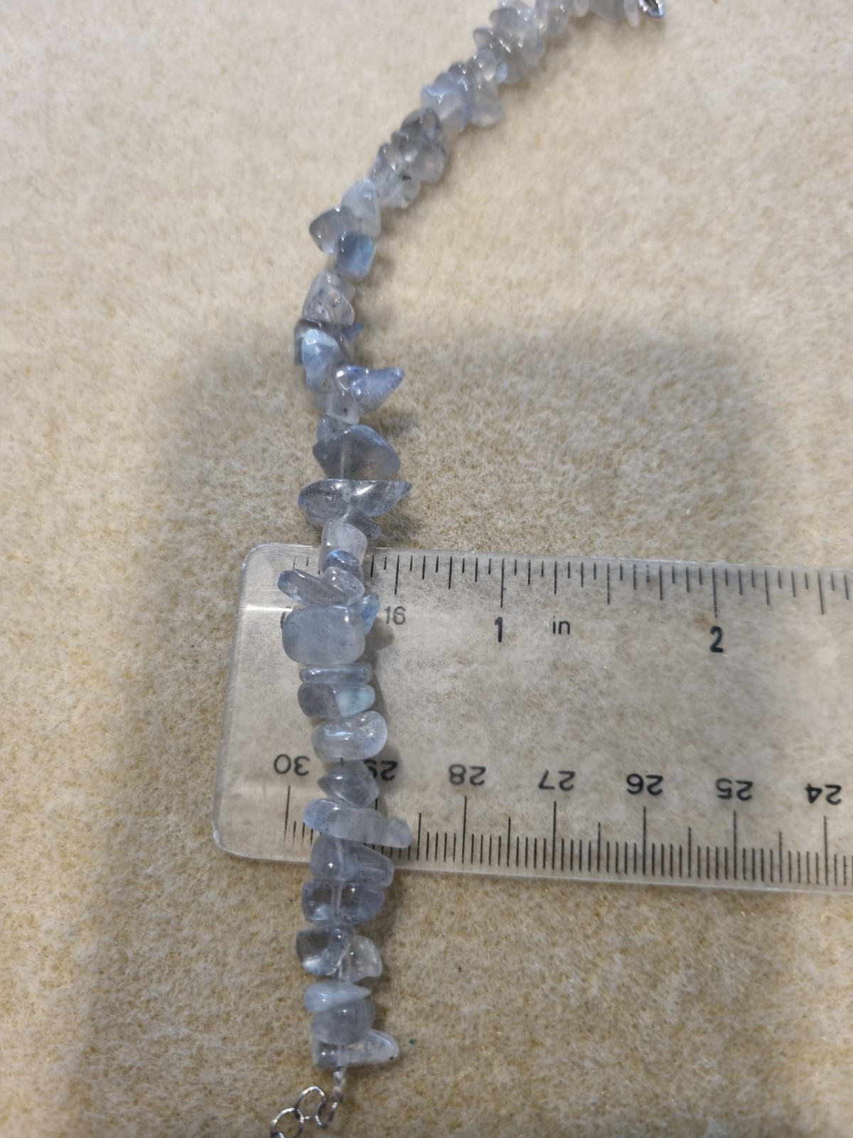 6" Labradorite Chip Bracelet with Extension Chain High Flash