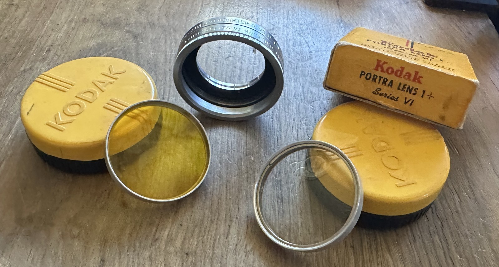 KODAK SERIES VI ADAPTER & RETAINING RING with PORTRA and WRATTEN FILTERS