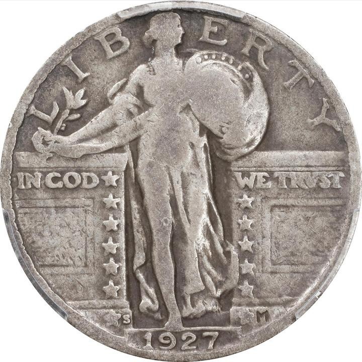 1927-S Standing Liberty Quarter PCGS VG-10, free shipping