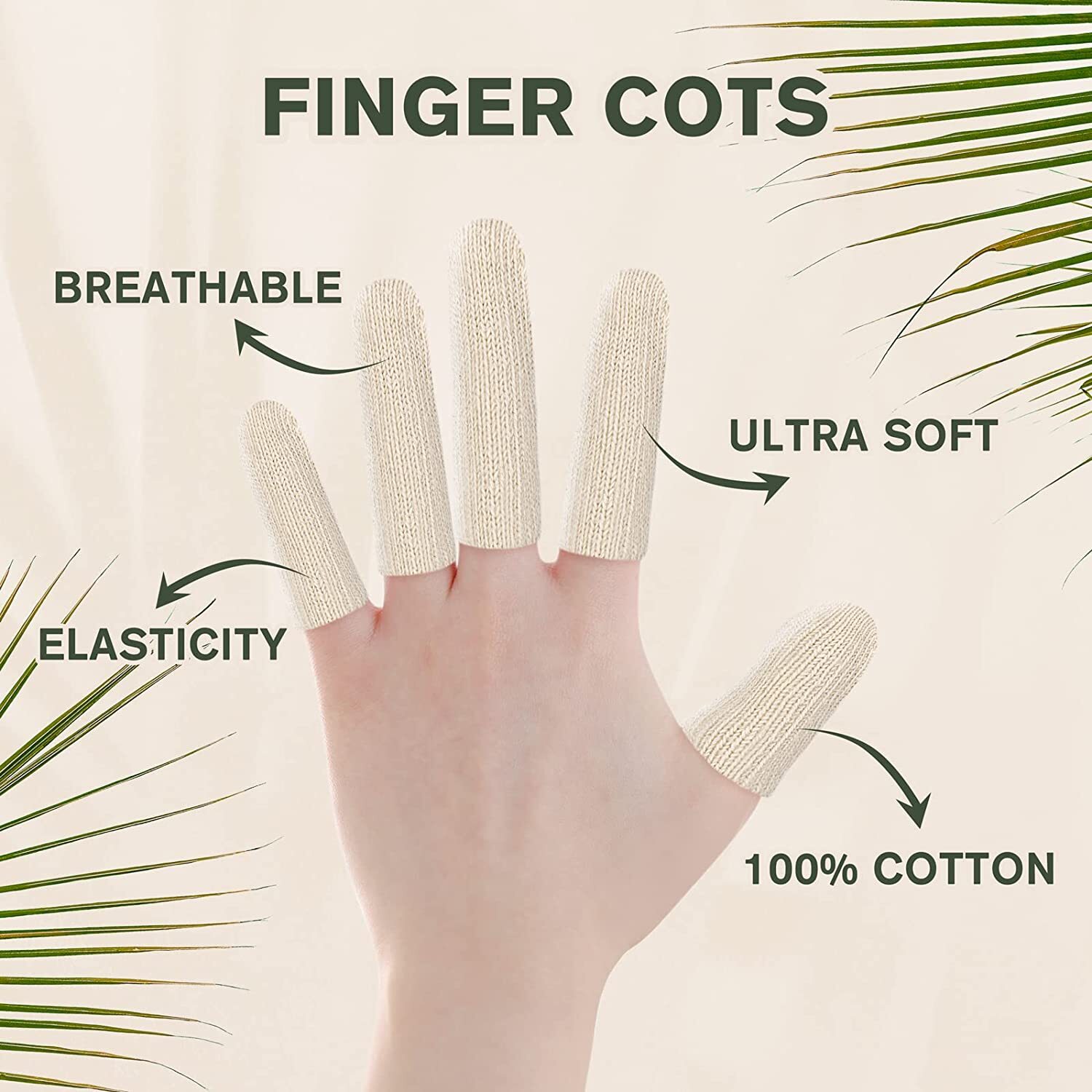 EvridWear Cotton Finger Cots Thumb Protector (20PCS/Pack) 2 Sizes Bulk Packs