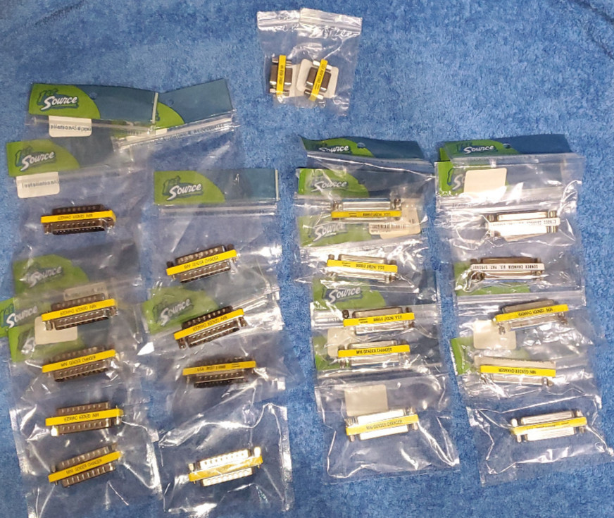 Mini Gender Changer Plugs DB25 Male/Male Set of 9, DB25 Female/Female set of 10
