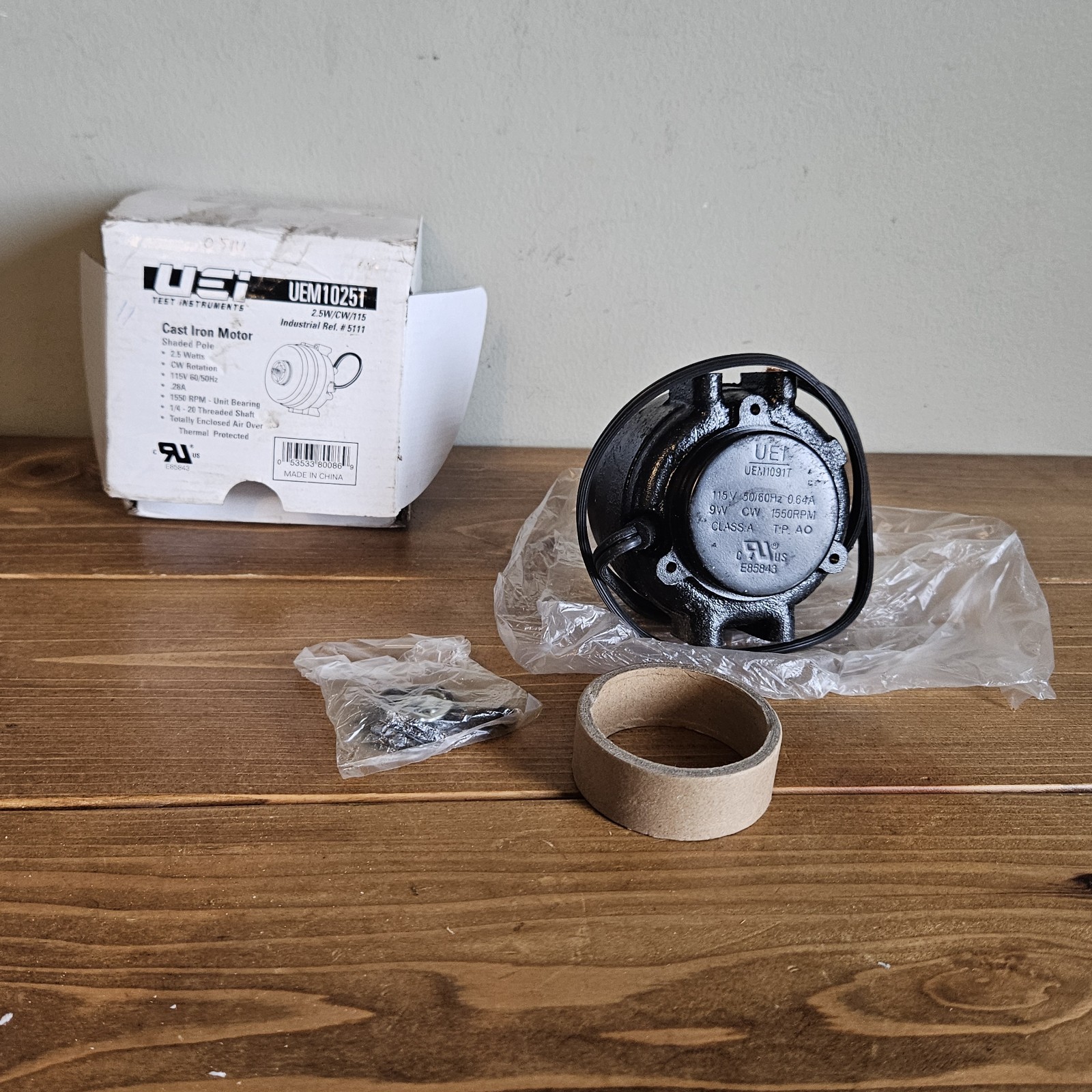 UEI UEM1025T Cast Iron Watt Motor 115V, 60/50HZ, 0.28A, 1550 RPM