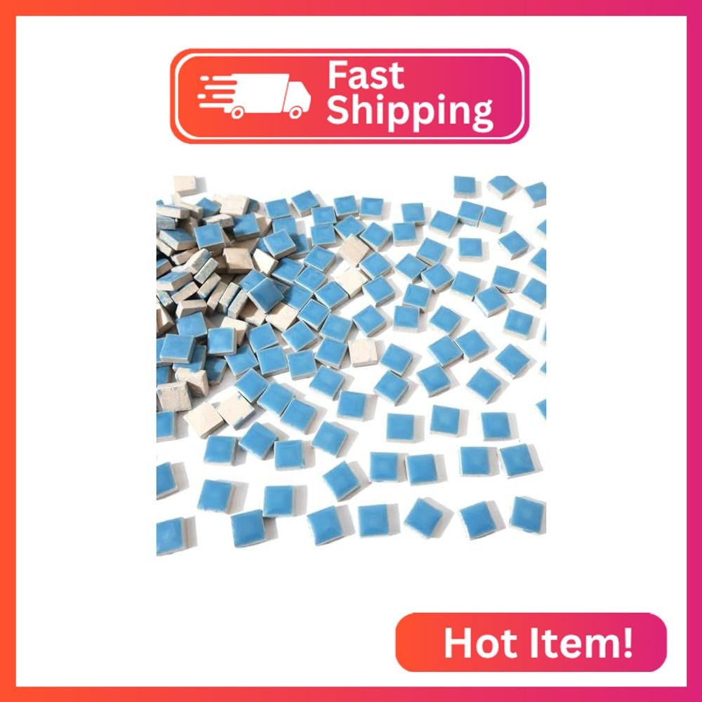 Brueyart 200 Pieces Square Mosaic Tiles for Crafts Bulk, Ceramic Mosaic Pieces 1