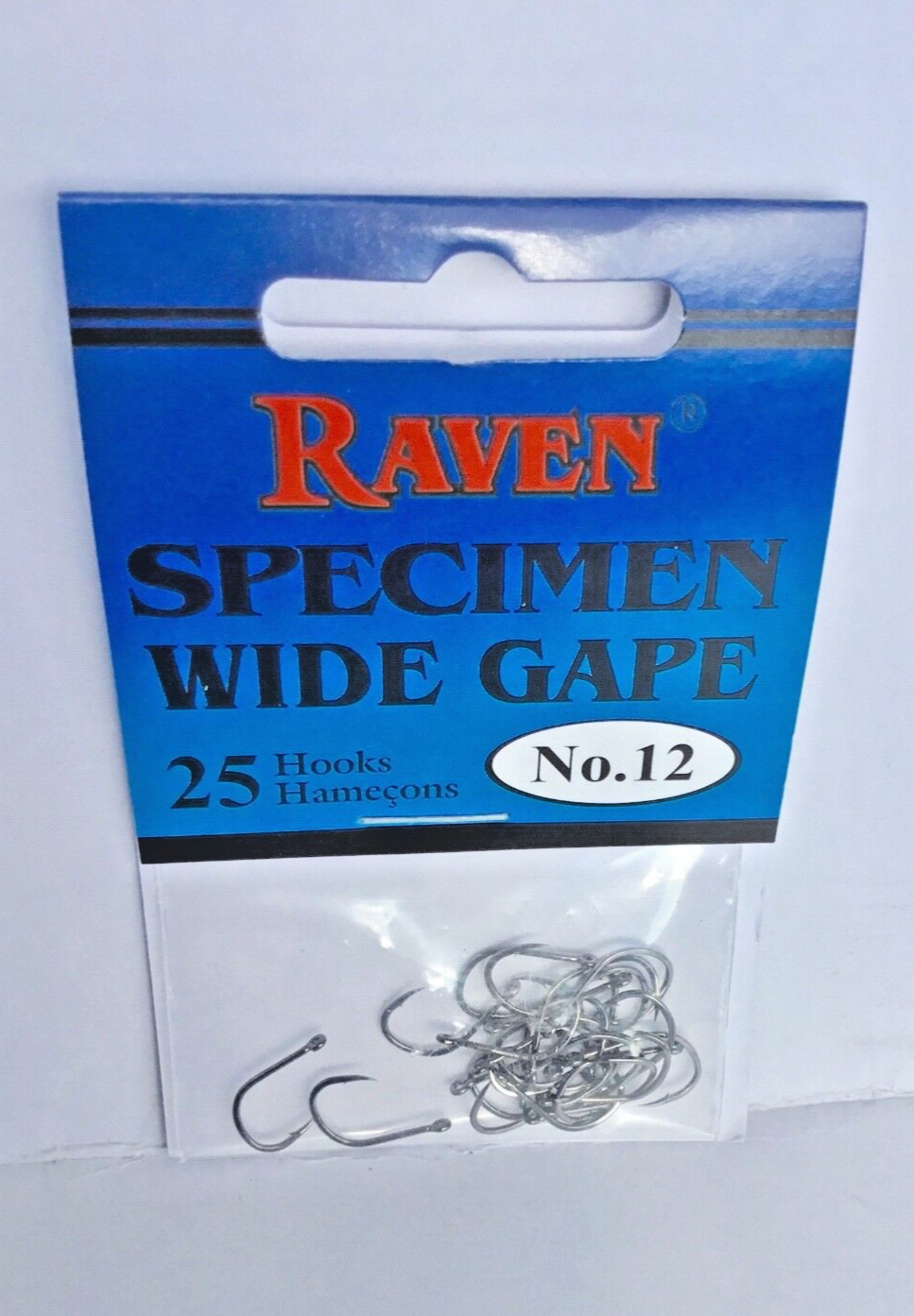 Raven Specimen Wide Gap Hooks, One 25 Pack, Size 12