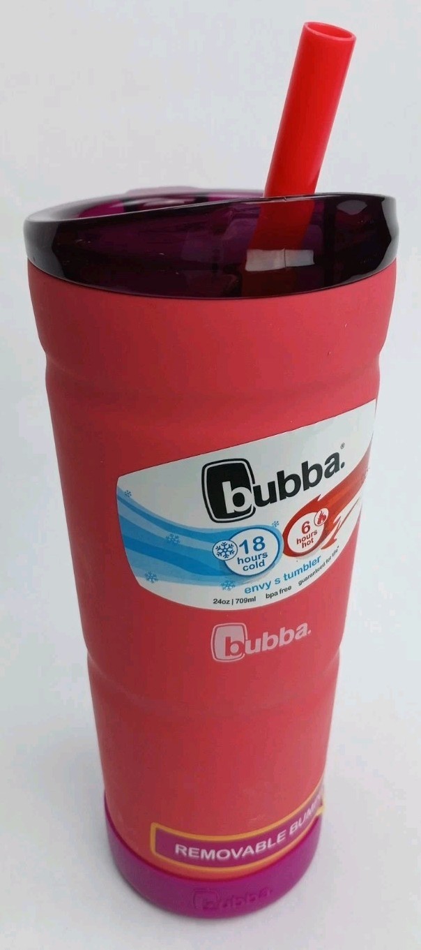 Bubba Envy S 24 oz Vacuum Insulated Stainless Steel Tumbler Lid Straw Peach