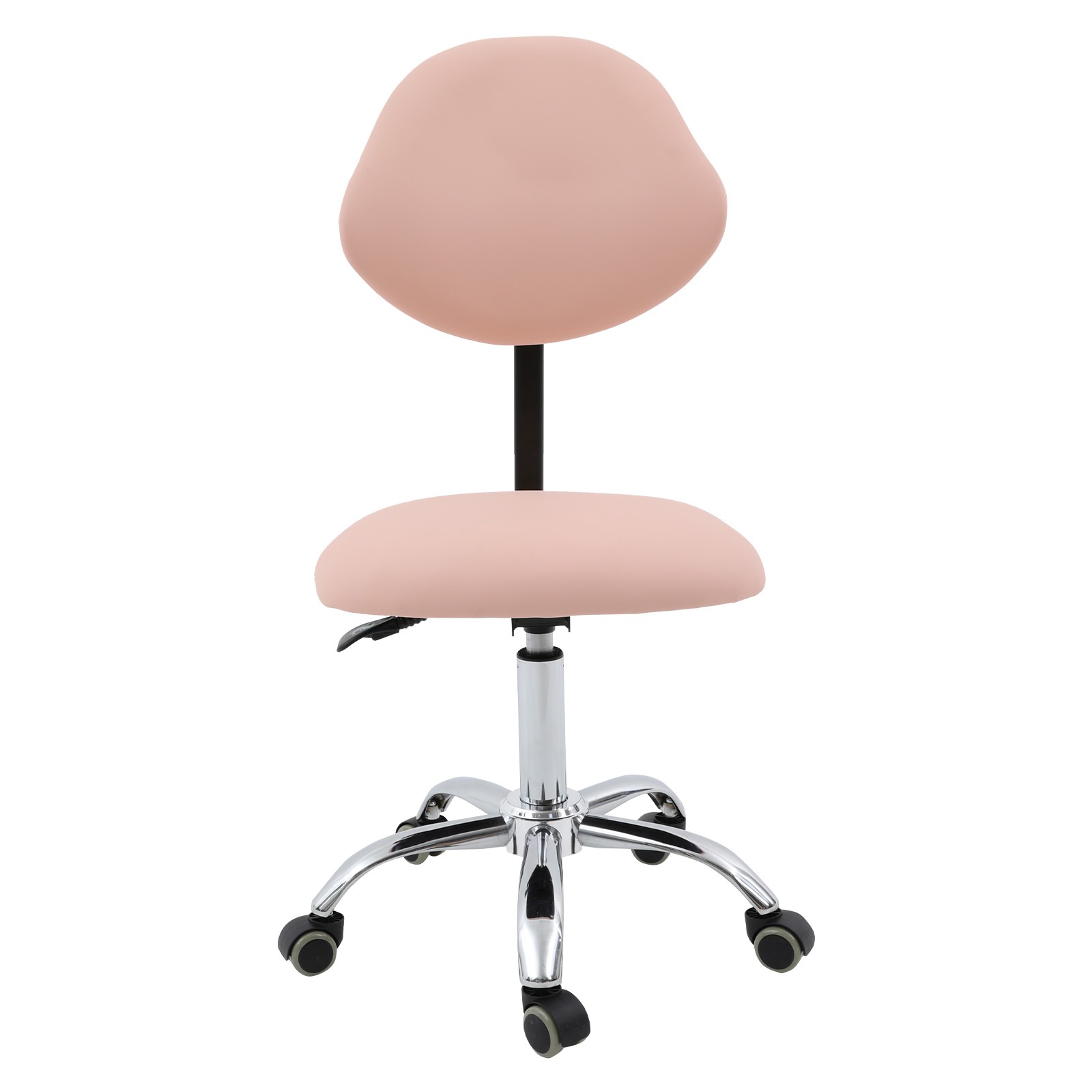 Ergonomic Rolling Stool Chair w/Backrest, Adjustable Saddle Chair Stool w/Wheels