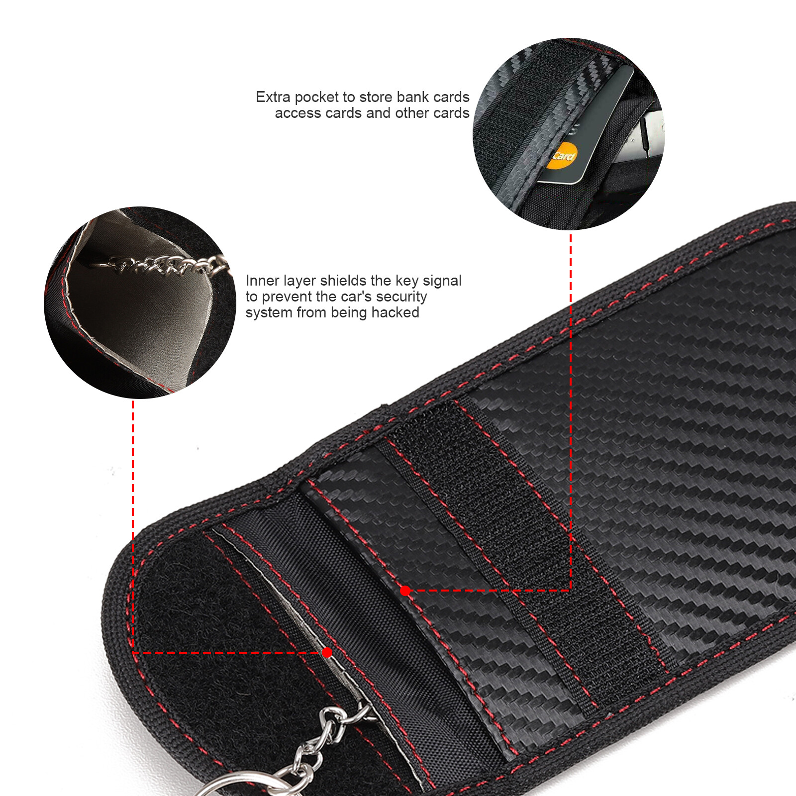 Car Key Signal Blocker Bag Faraday Fob Pouch Keyless RFID Security Blocking Case