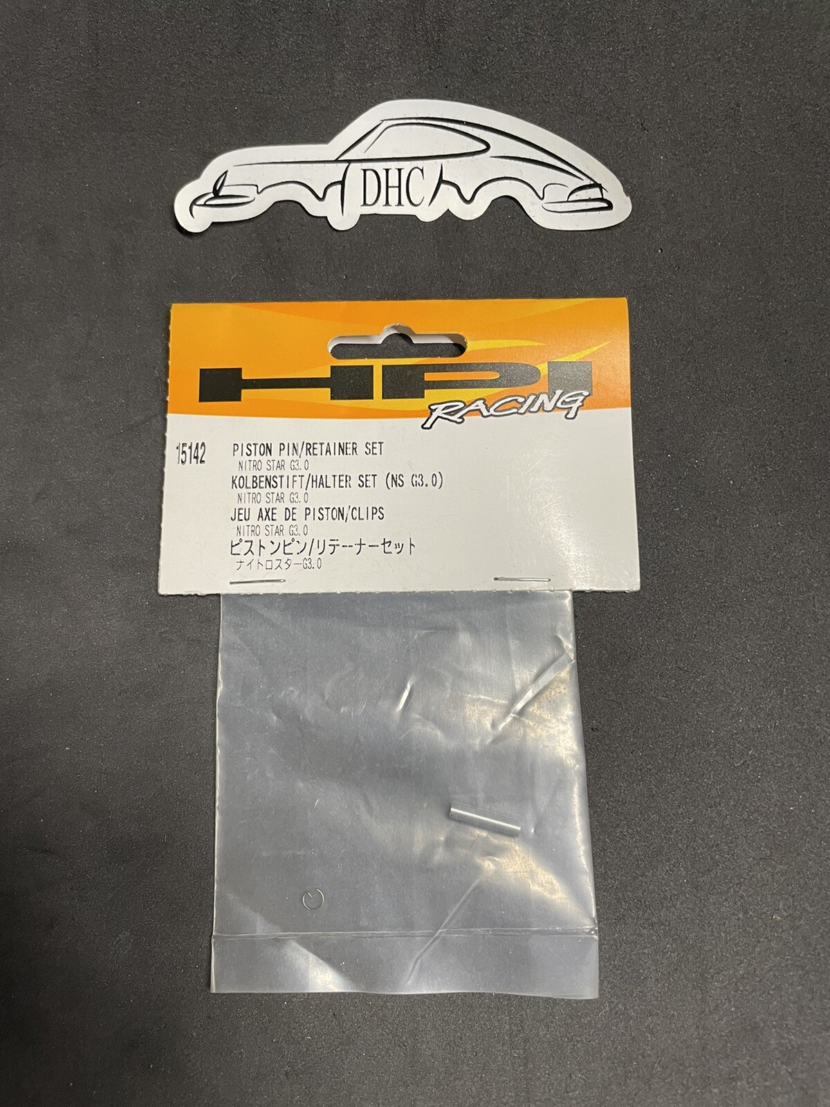 HPI Racing Vintage RC Car Part # 15142 Piston Wrist Pin and Clip Nitro Star G3.0
