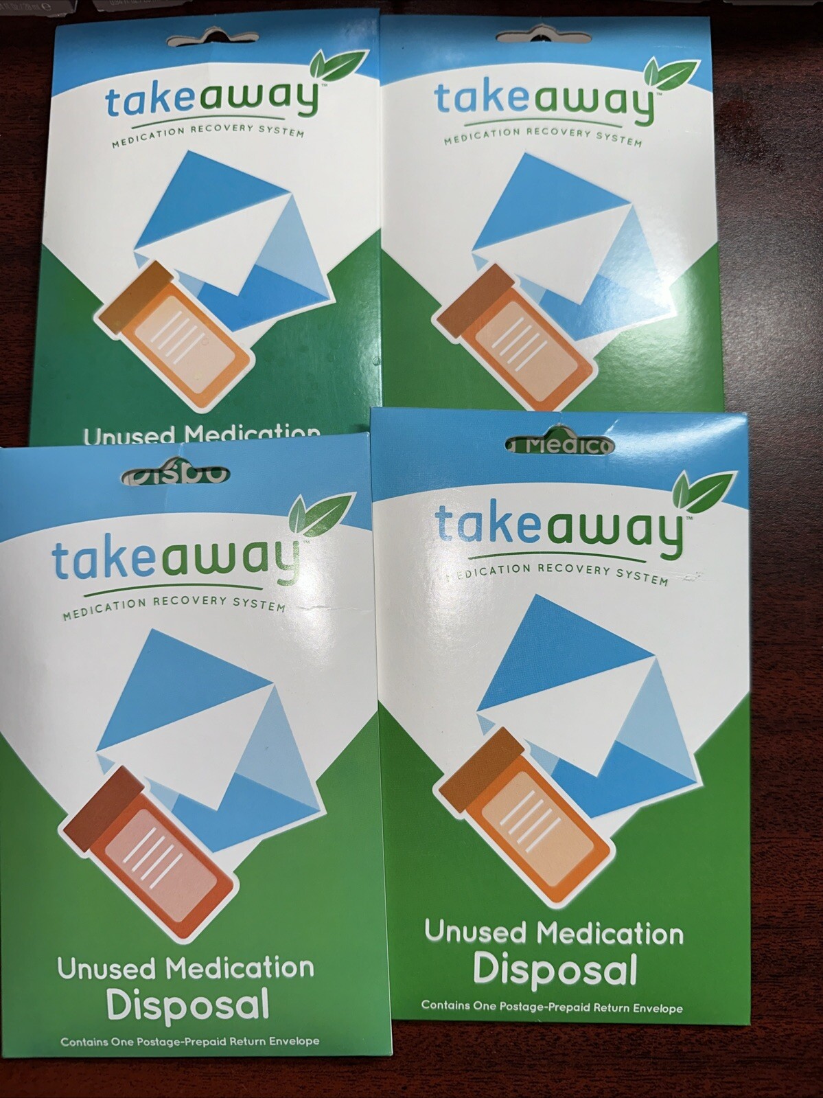 4 Takeaway Medication Recovery System Unused Medication Disposal Envelopes