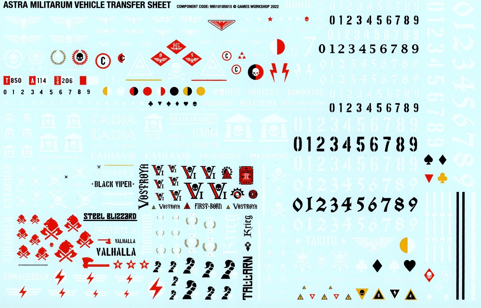 40K Astra Militarum Valkyrie Vehicle Transfers Decal Sheet 1 Sheet 2022 Ver.