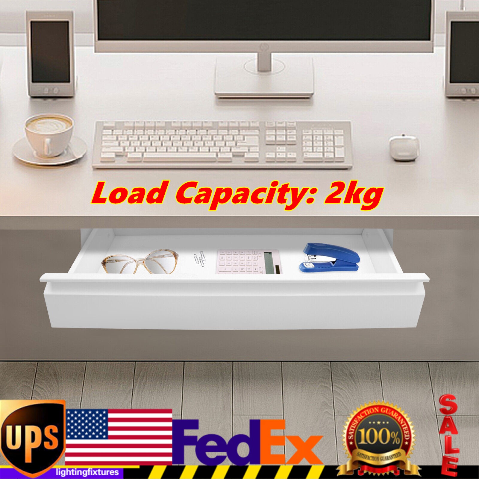 Space Saver Sliding Under Desk Storage Drawer Pull-out Drawer for Sit Stand Work