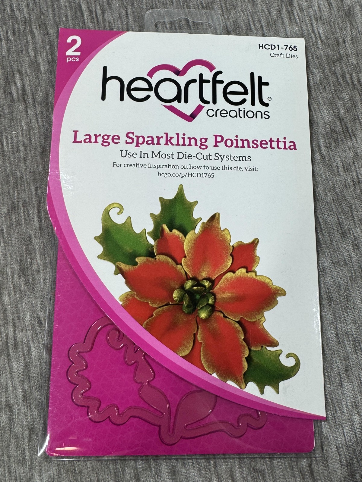 Heartfelt Creations Large Sparkling Poinsettia Craft Dies 2pc HCD1-765 Floral