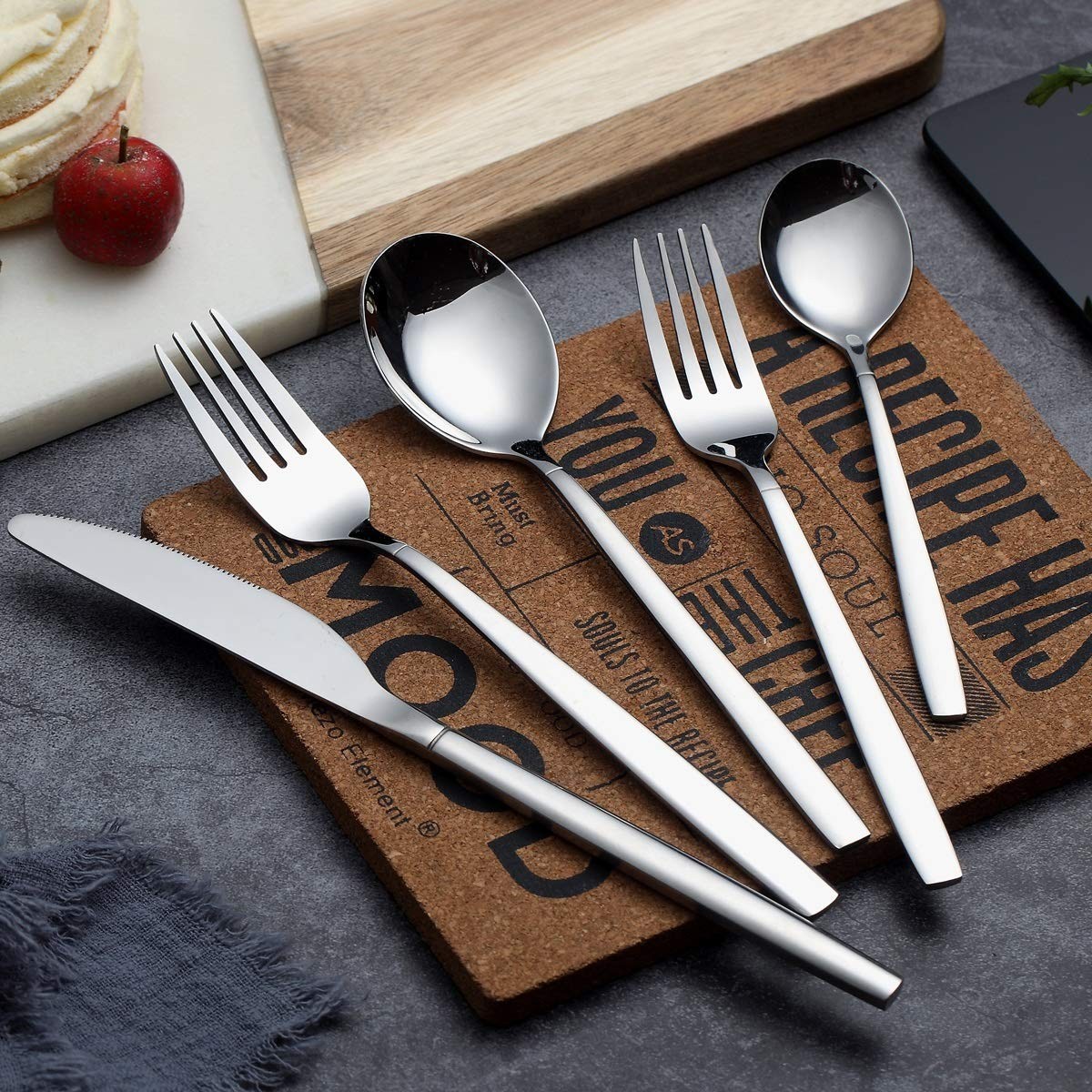 Flatware Set 20 Pieces Stainless Steel Flatware Set Silverware Set Service For 4