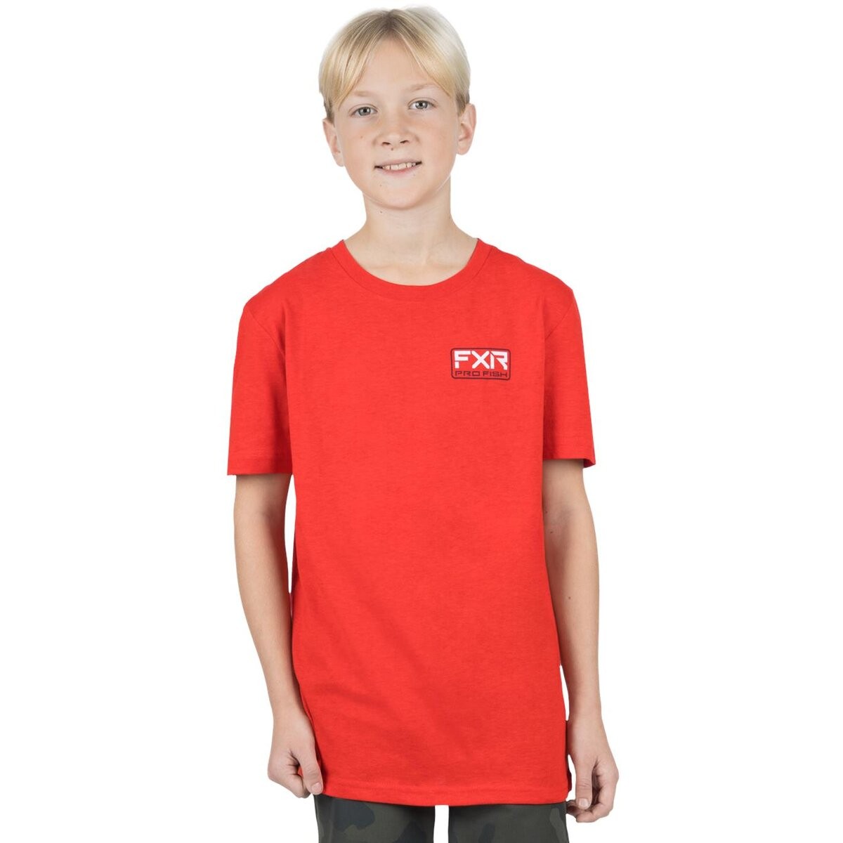 FXR Racing Youth Red Heather/Black Trophy Premium T-Shirt 242286-2110-07