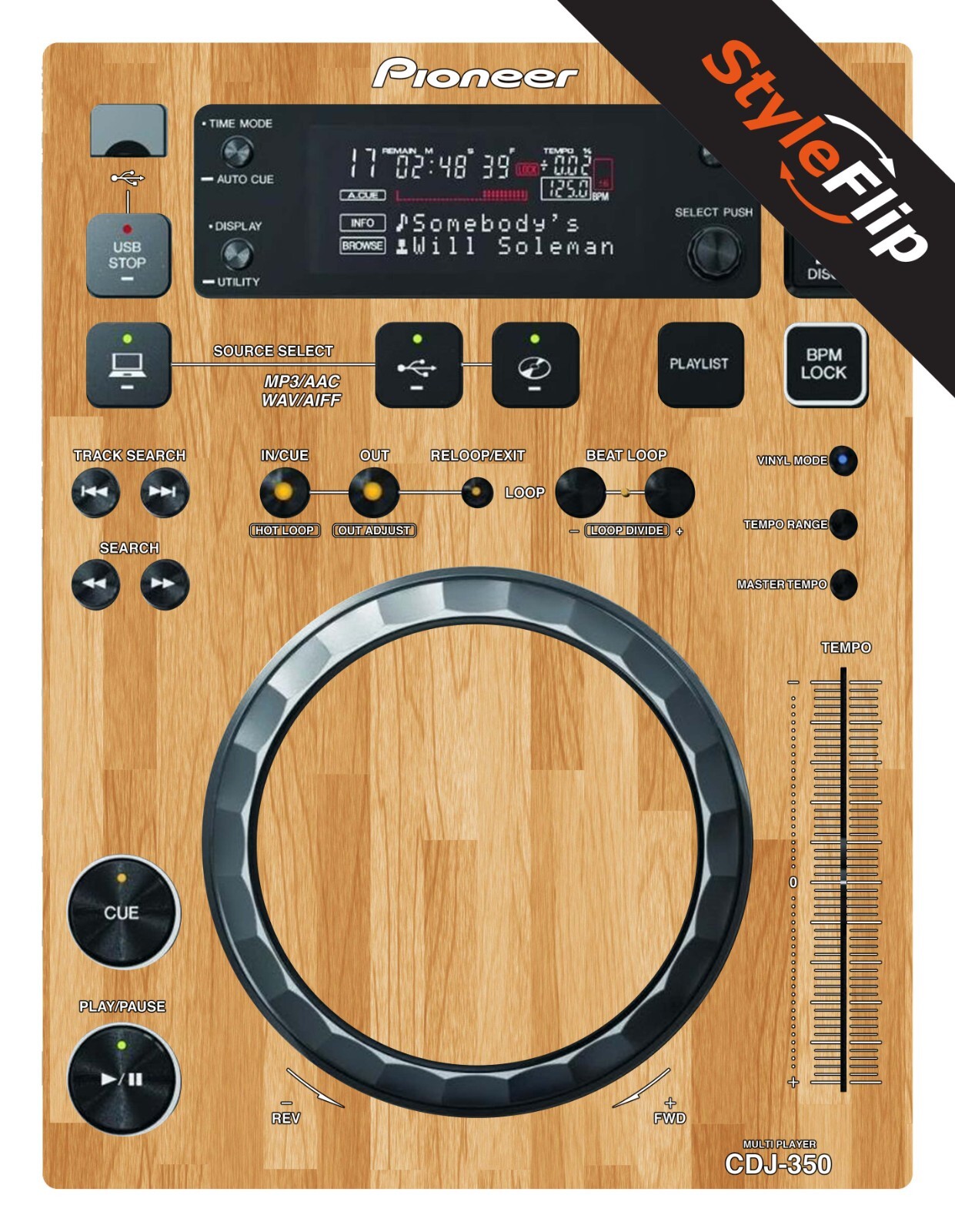 Pioneer CDJ-350 Skin | Wood #5 | Protective Decal | StyleFlip Skins