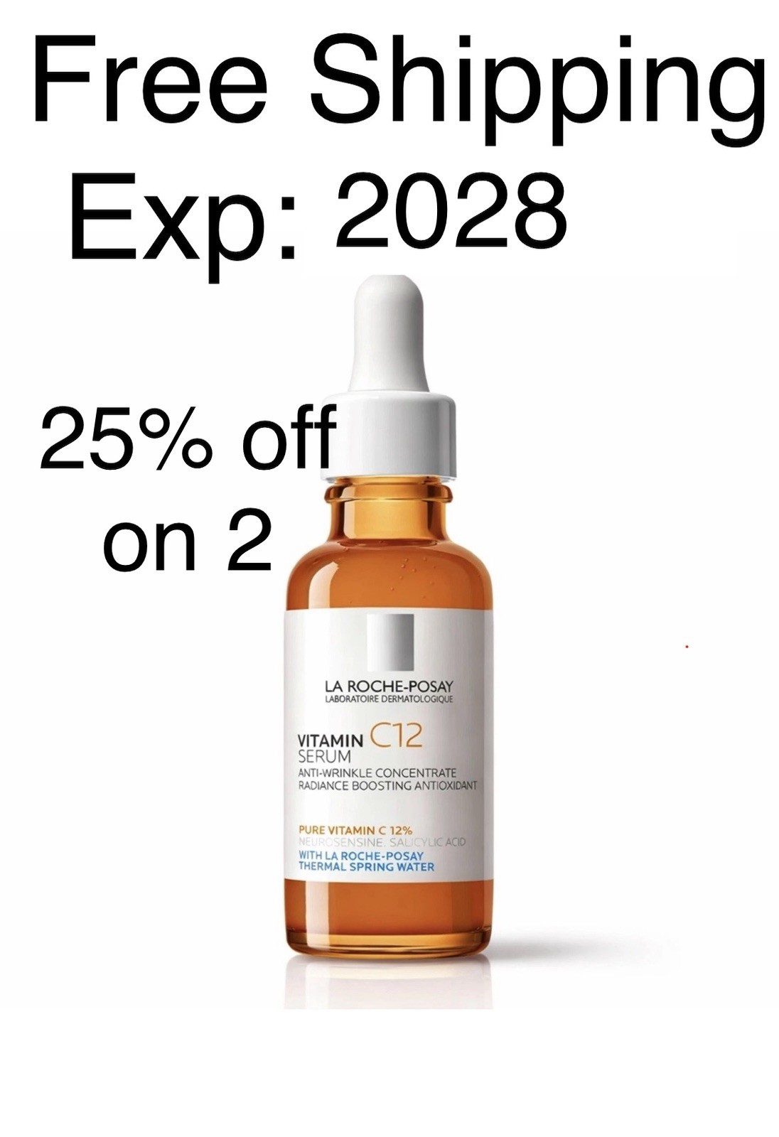 La Roche Posay Pure Vitamin C12 Serum 30ml Hyaluronic & Salicylic Acid FreeShip
