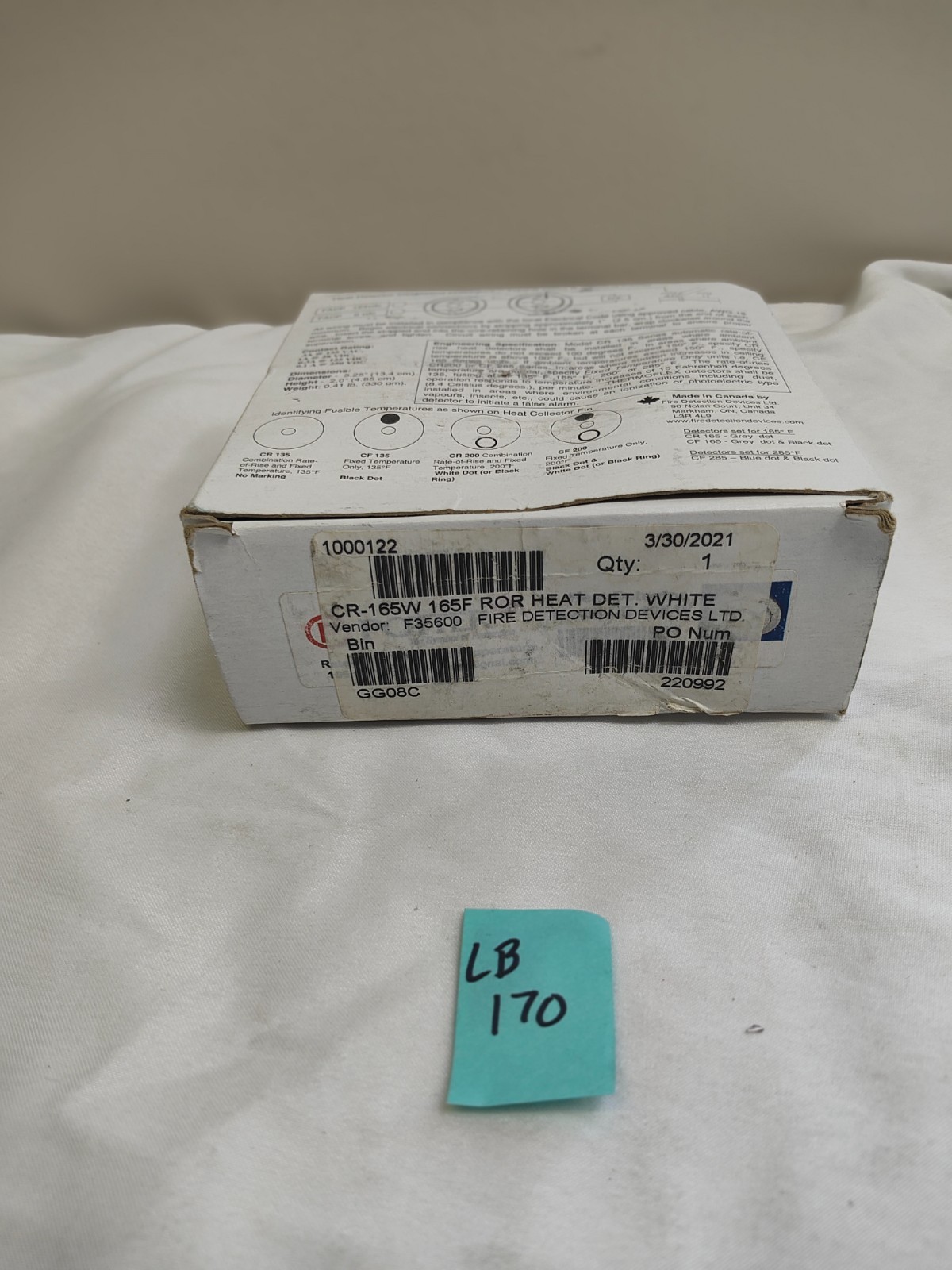 Potter CR-165-W Heat Detector
