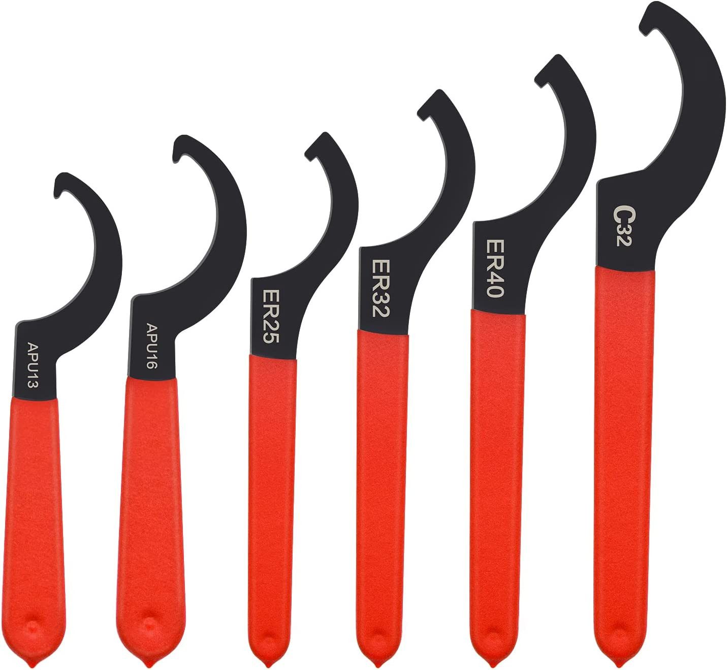 Coilover Spanner Wrench Set C Shape Shock Spanner Hook Wrench Tools 6 Pcs NEW