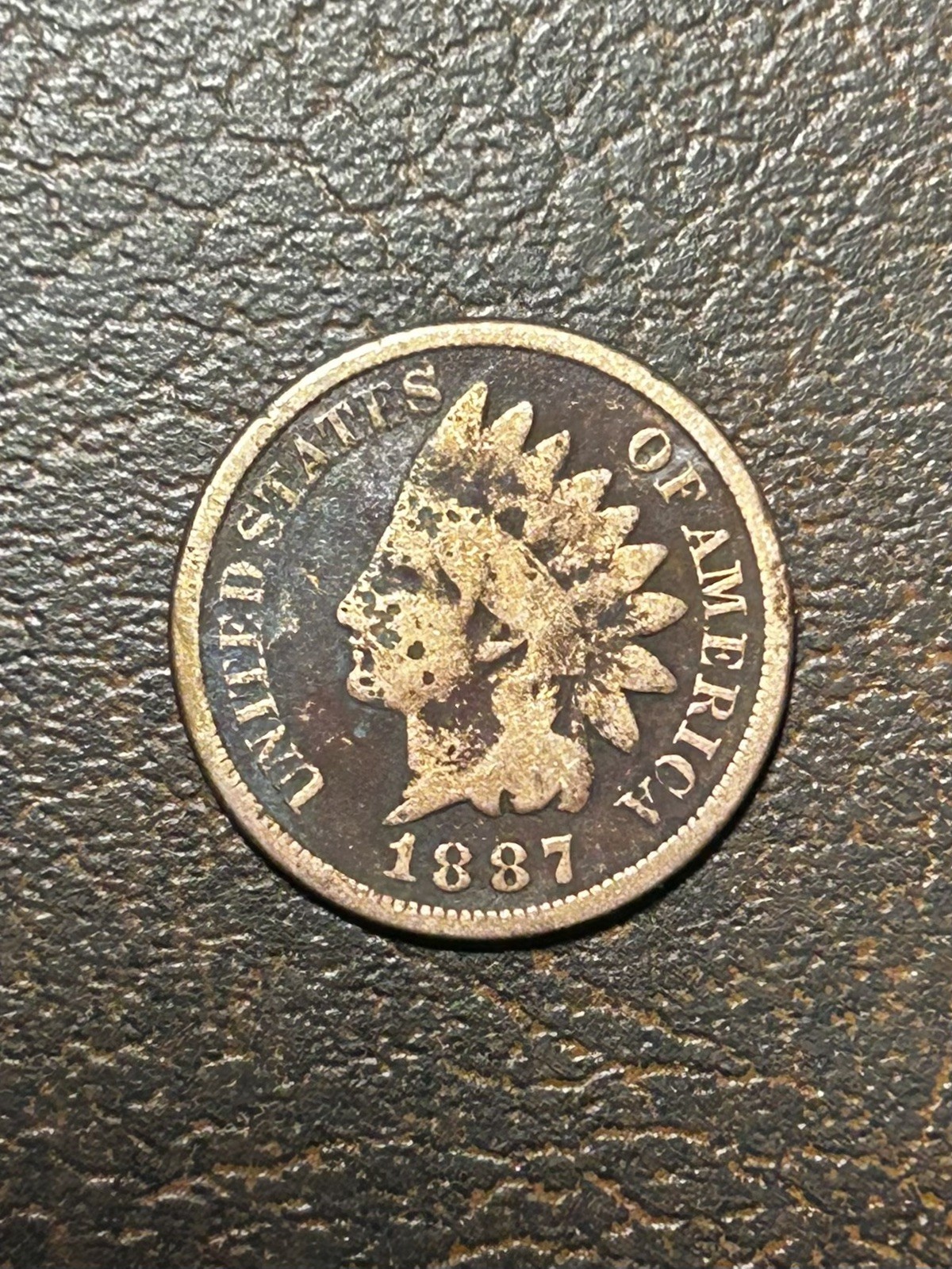 1887 Indian Head Cent Very Good Condition Semi Key Date Exact Coin Imaged #I17