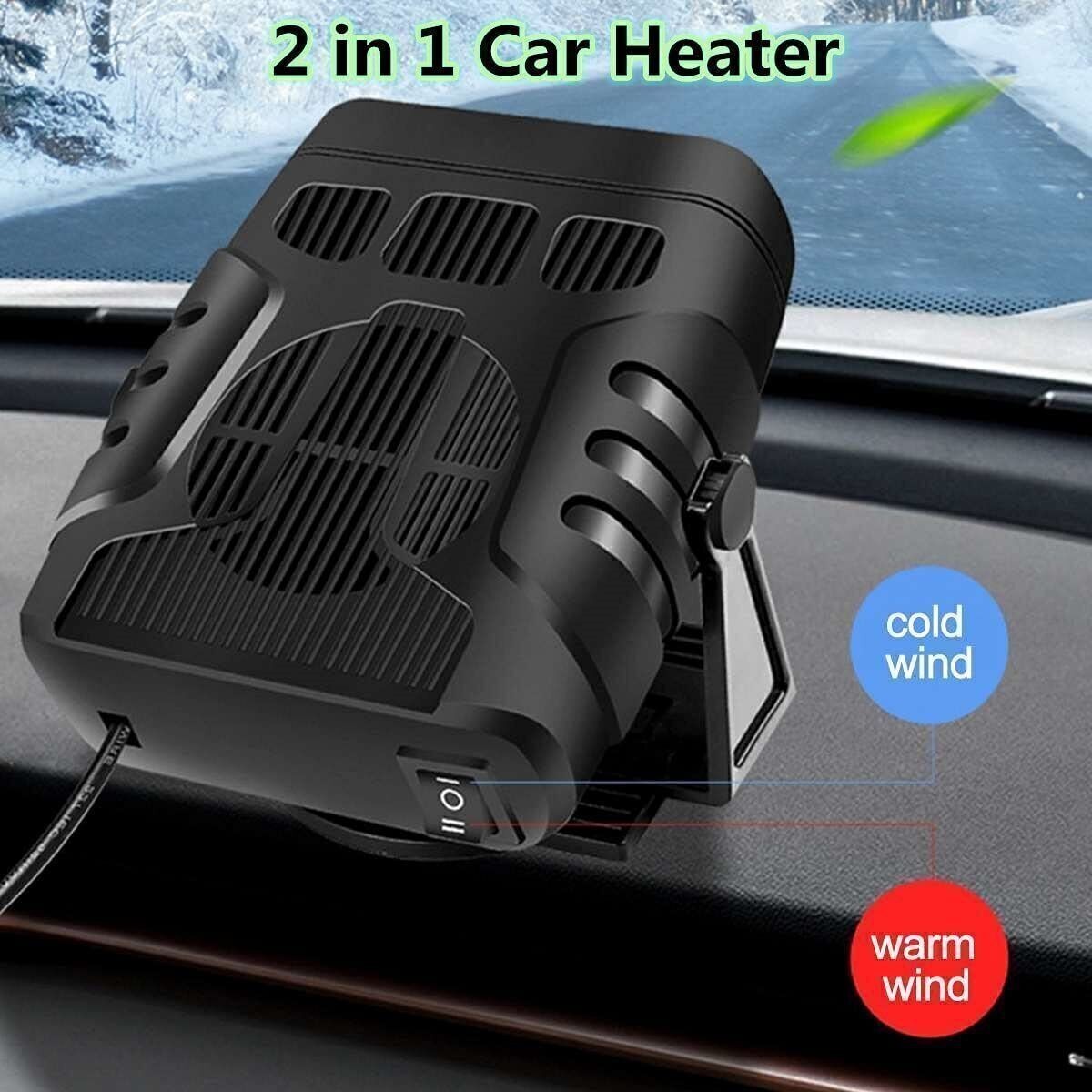 120W Portable Electric Car Heater 12V Heating Fan Defogger Defroster Demister
