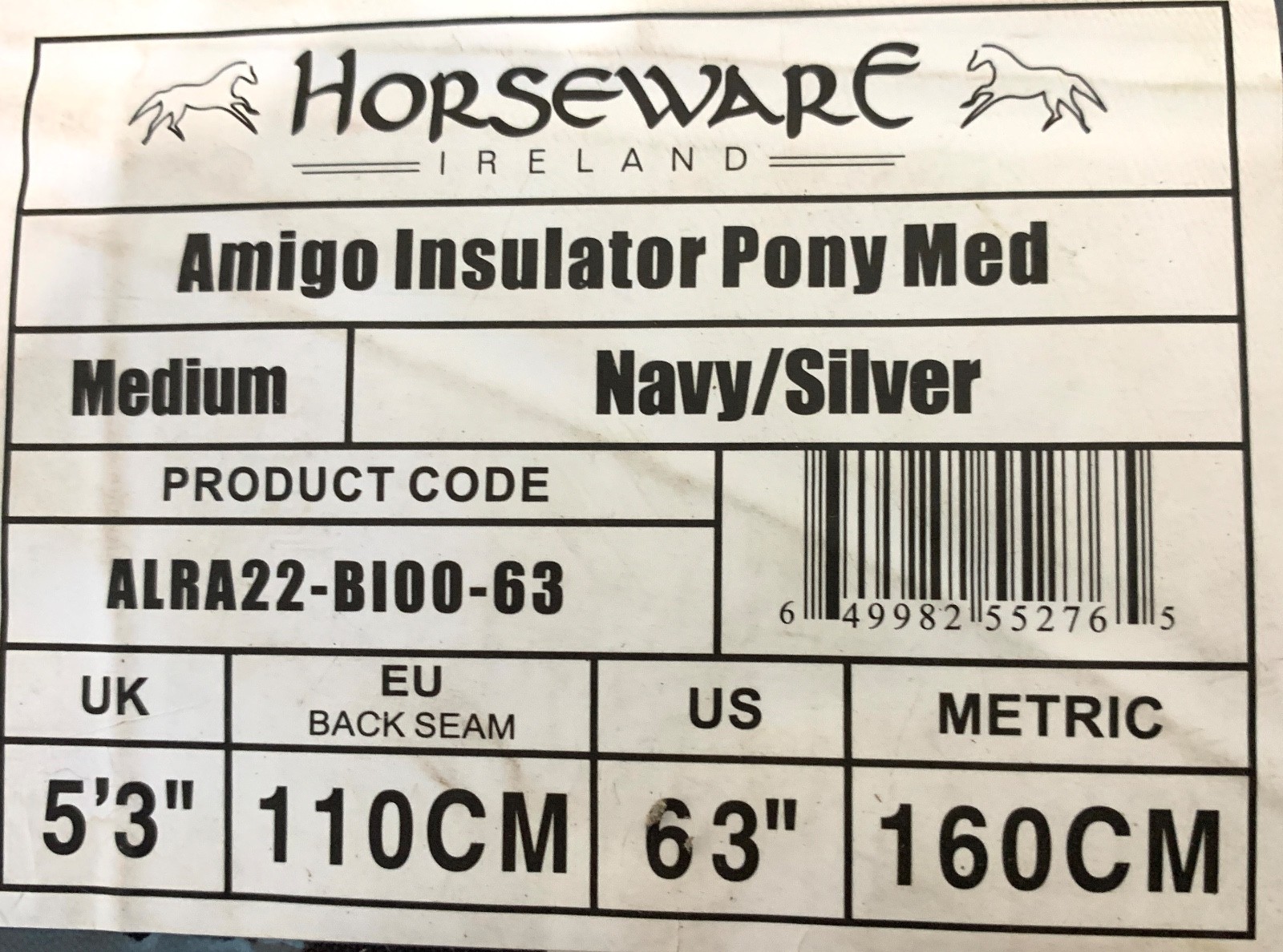 Horseware Amigo Pony Insulator Medium 200g 63"