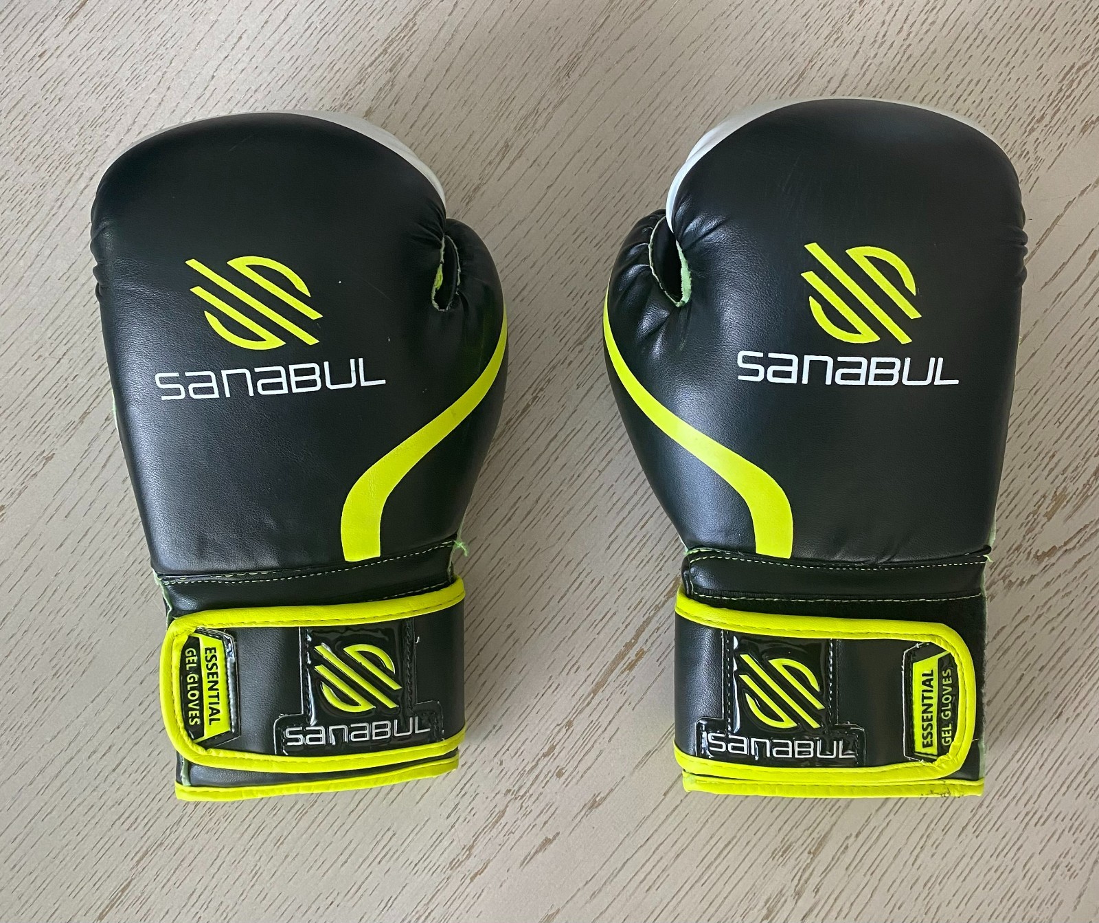 Sanabul Essential Gel Training/Sparring Boxing Gloves - 8 oz. - Yellow and Black
