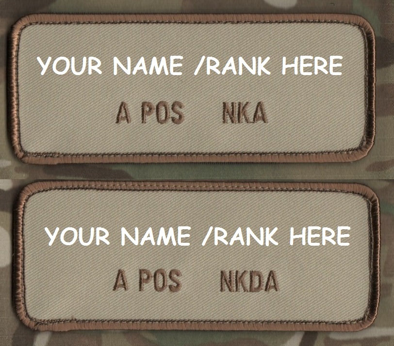 RANGER FORCE RECON SEAL OPERATOR Custom-Order ID NAME/RANK BLOOD-TYPE A POS +