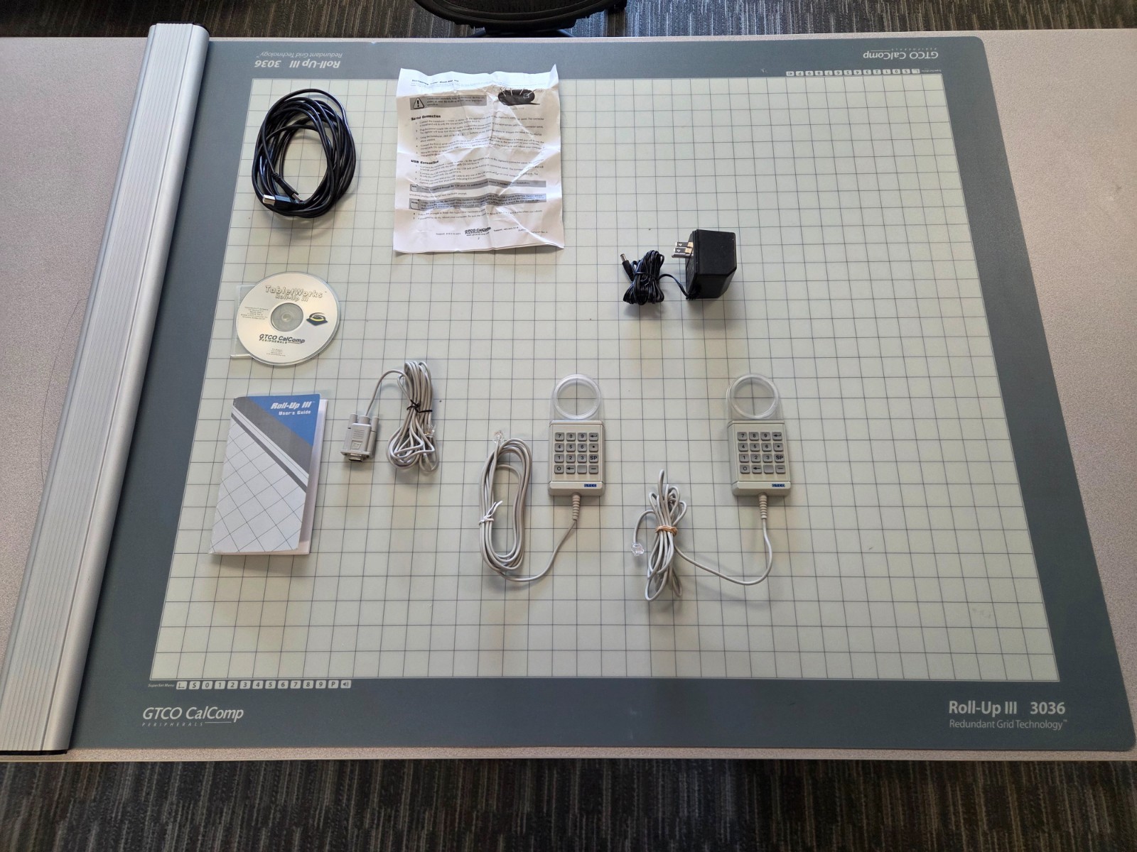 GTCO Calcomp Roll-up III 3 USB 30 x 36 inch Digitizer Good Working Condition
