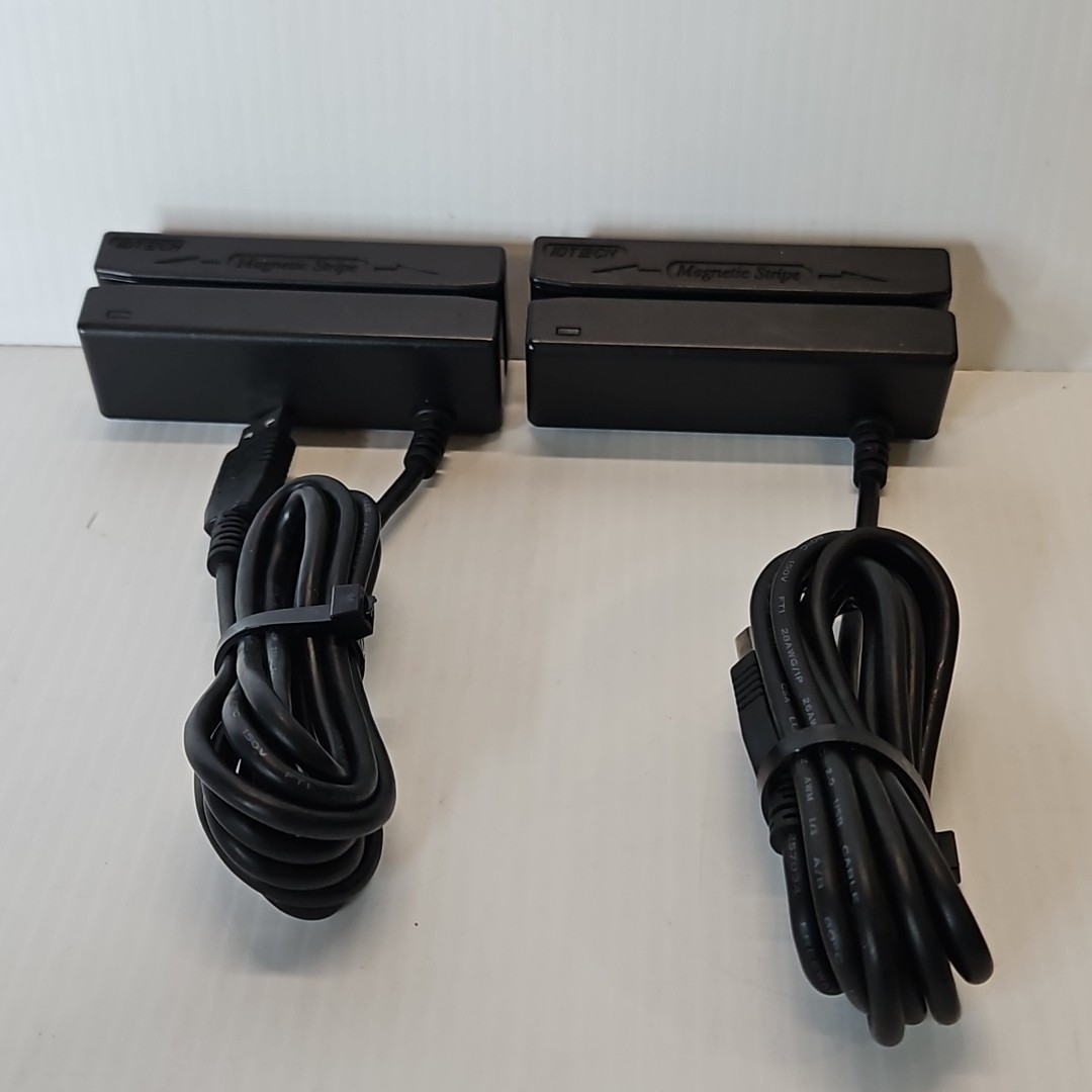 Lot of 2 ID Tech IDMB-334112B Card Reader Magnetic Stripe Black