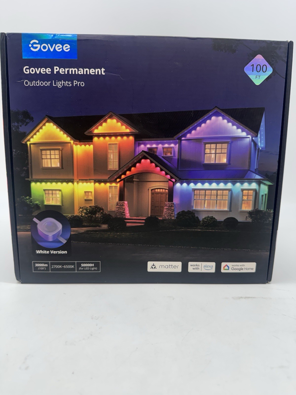 Govee Permanent Outdoor Lights Pro 100ft - H706A White Open Box
