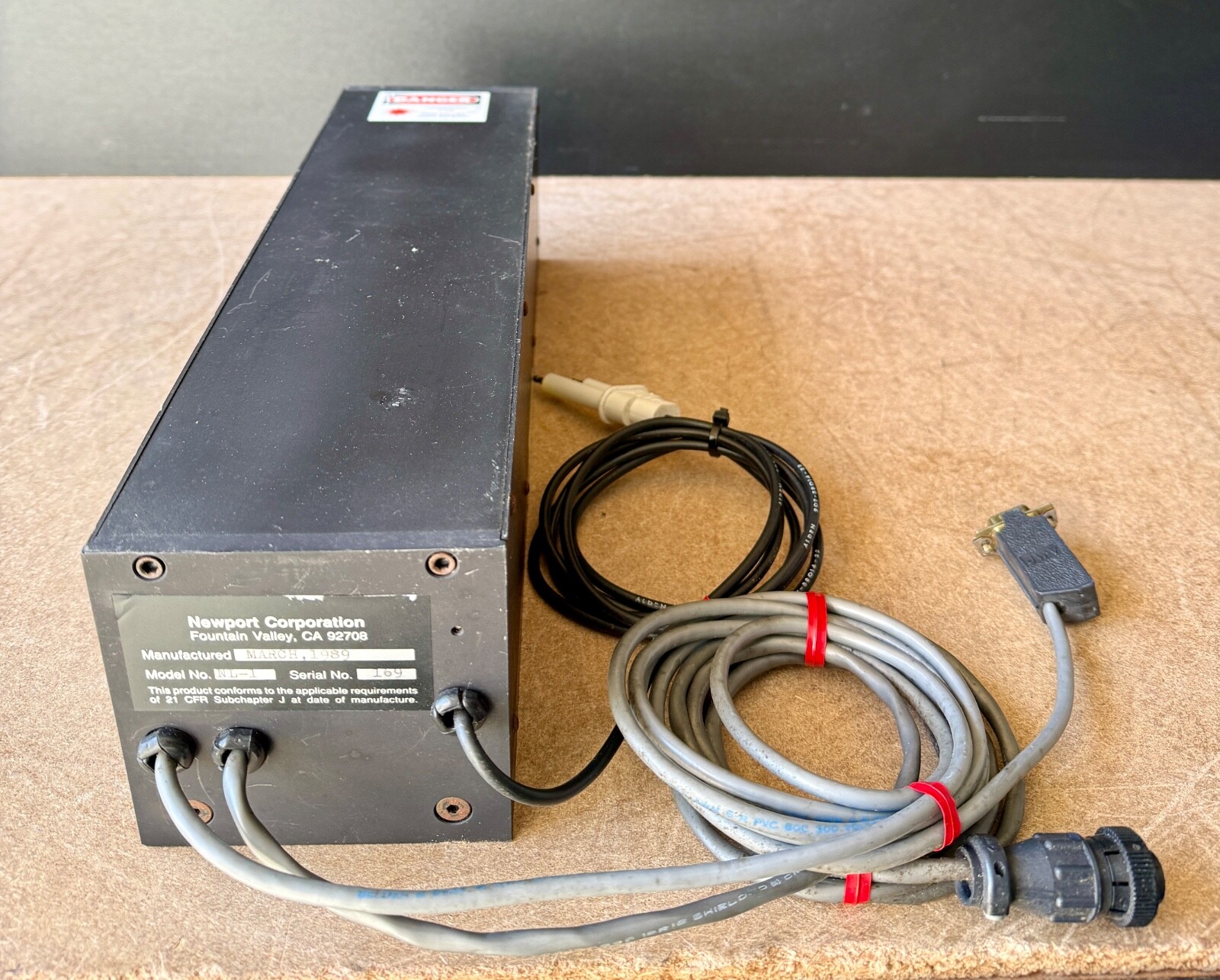 1989 Newport Helium Neon HeNe Laser NL-1 Serial No 169 Vintage Test Equipment