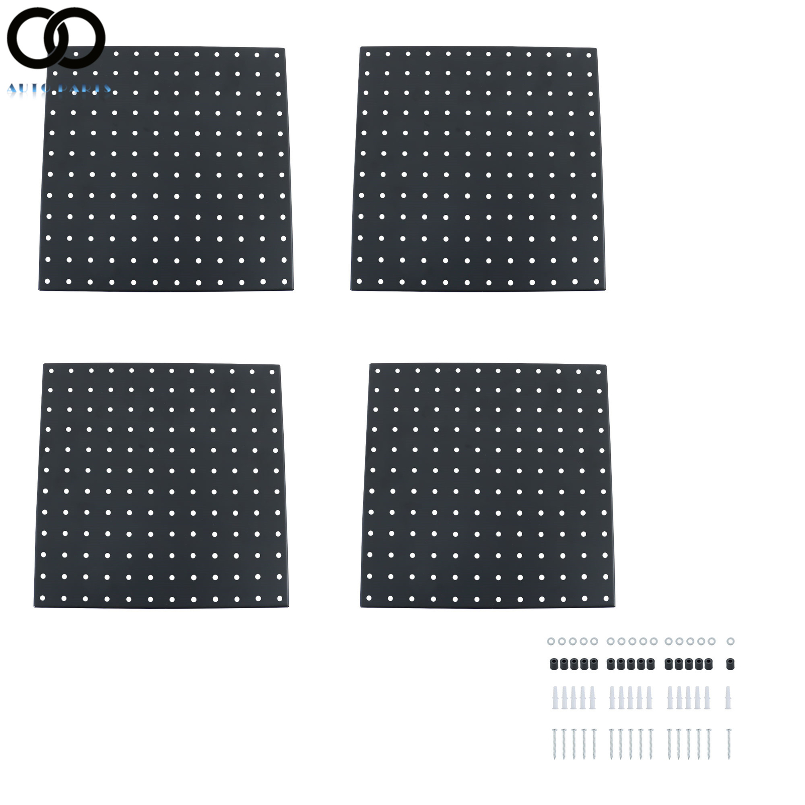 4 Pack Metal Pegboard Panels Pegboard Wall Garage Tool Storage Organizer 12"x12"