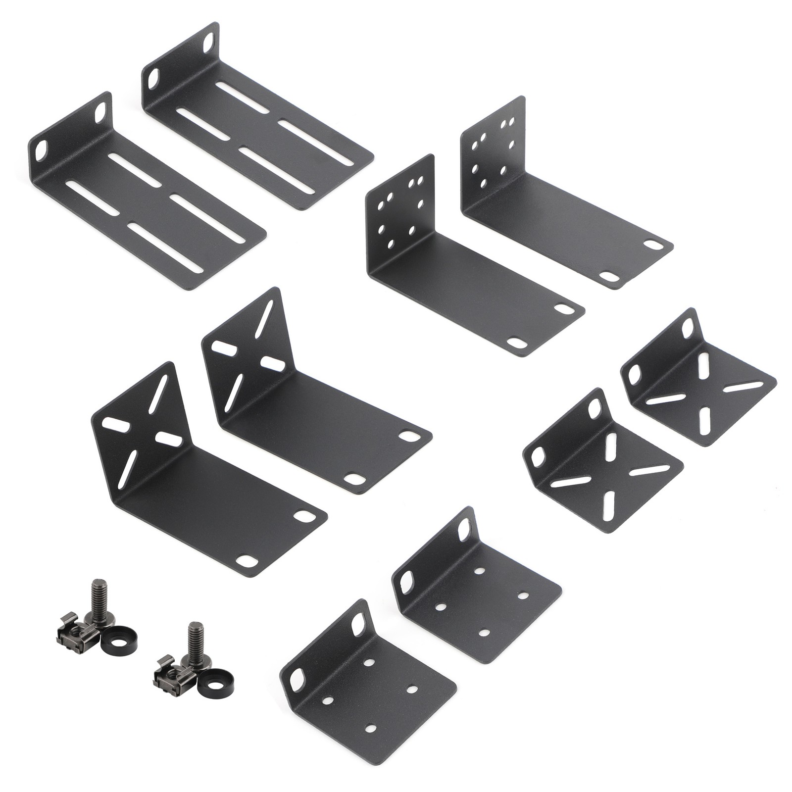 2pcs Rack Mount Kit Universal Adjustable 19 Inch Rack Ears with Mounting Screws