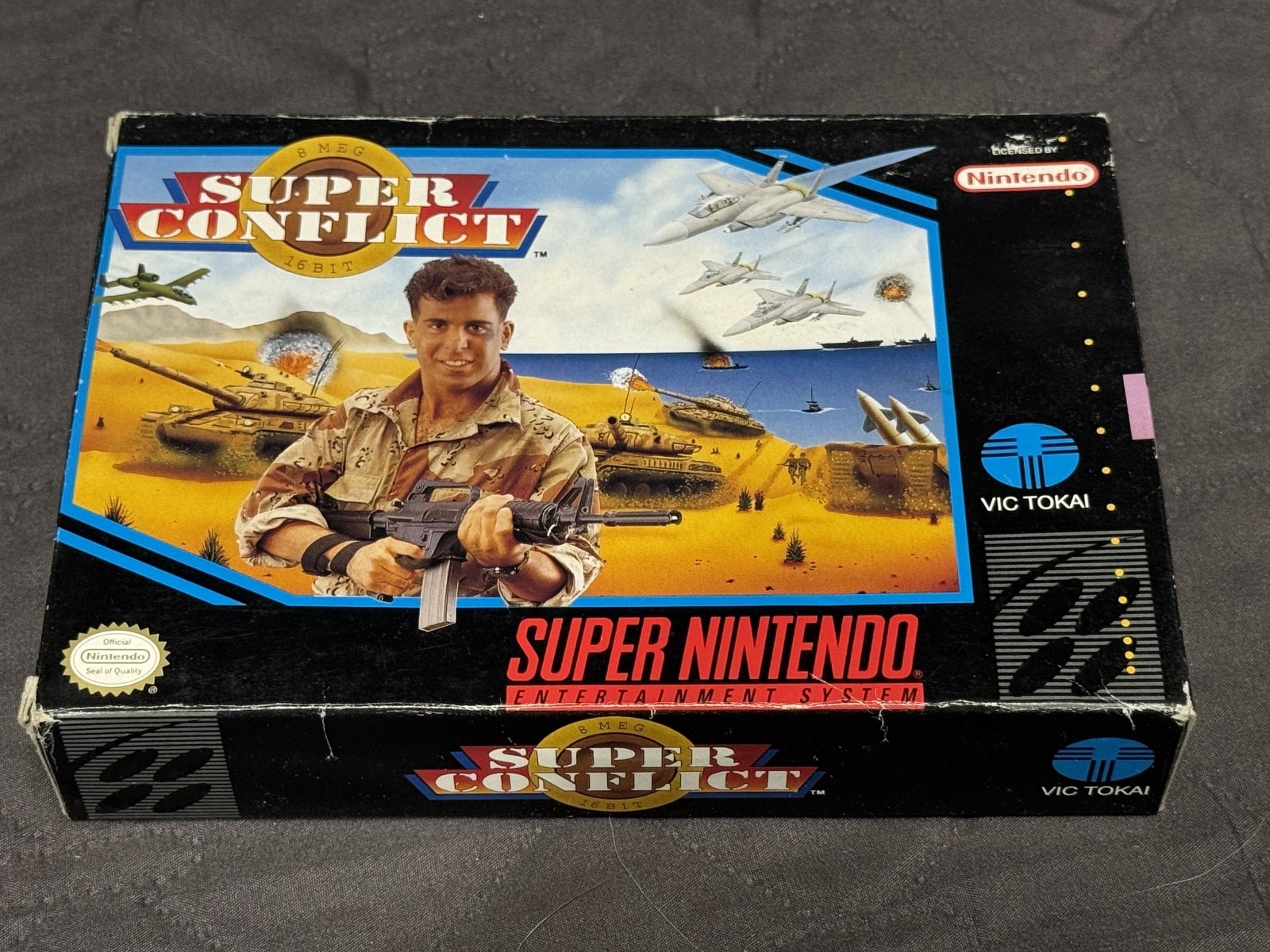 Super Conflict   *  Snes Box Only * Super Nintendo Original box