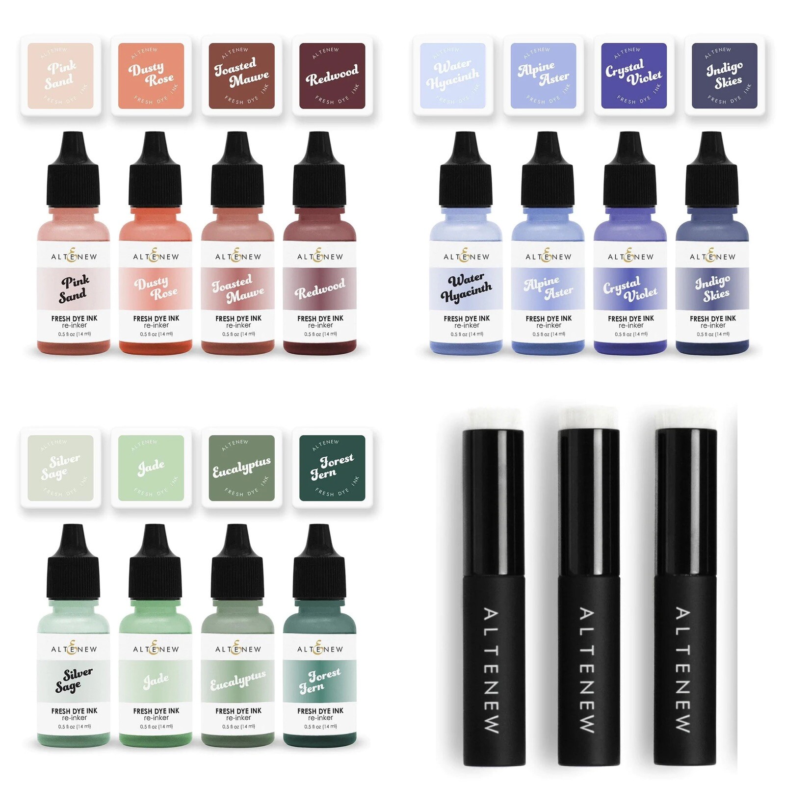 Newly Released - Altenew - Fresh Dye Ink Bundle - Ink Pads, Reinkers & Brushes