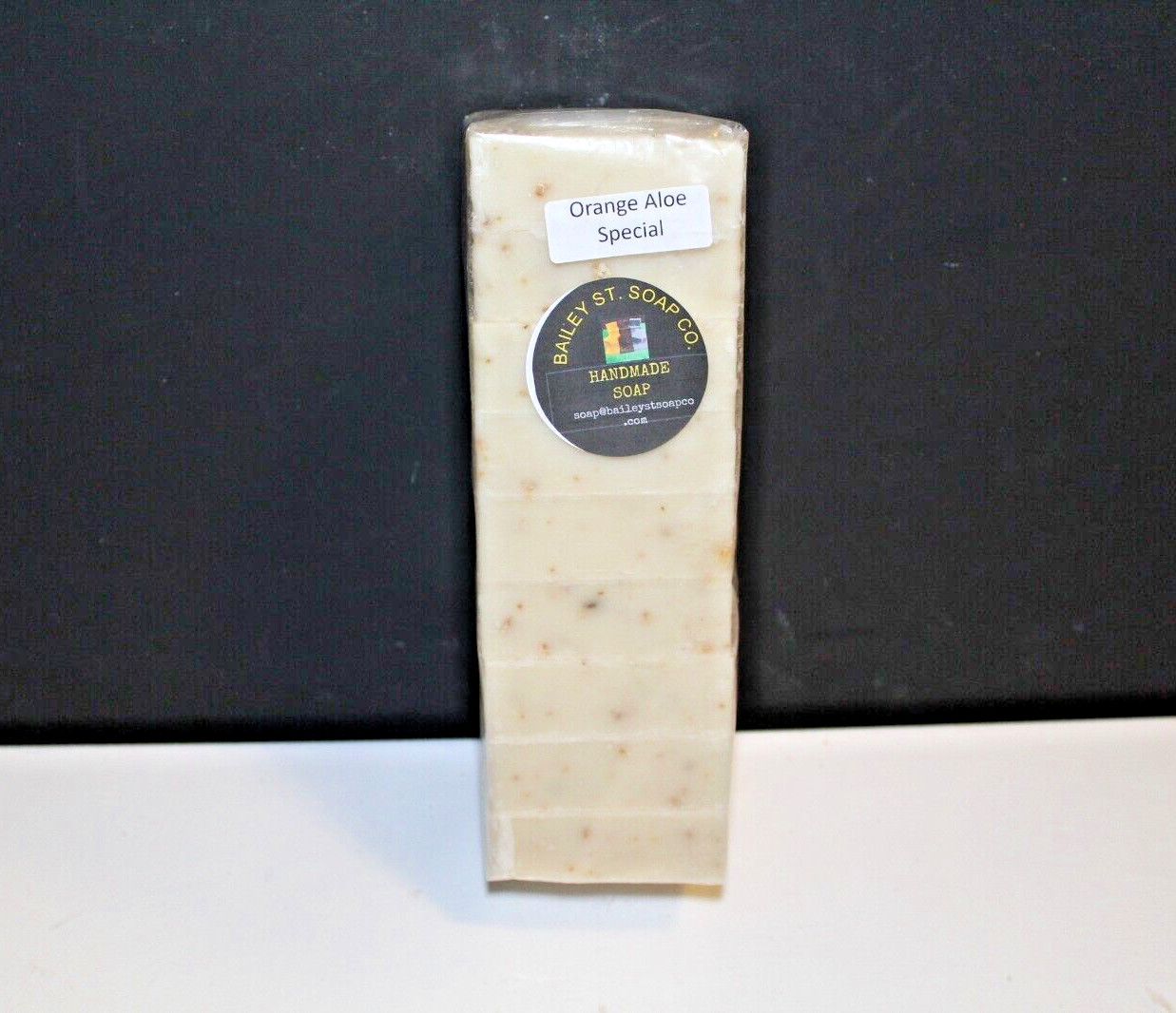 Orange Aloe Special.  Handmade soap loaf precut 9 bars