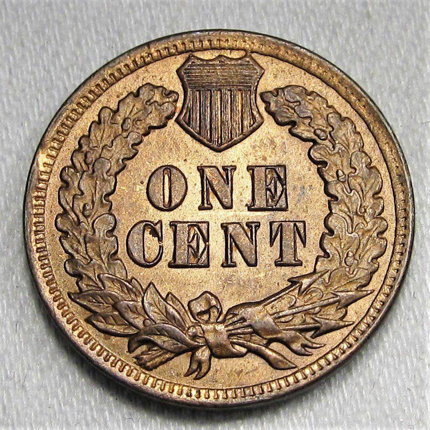 1902 Indian Cent Mostly Red Nice & Original CH UNC RED & BROWN AD133
