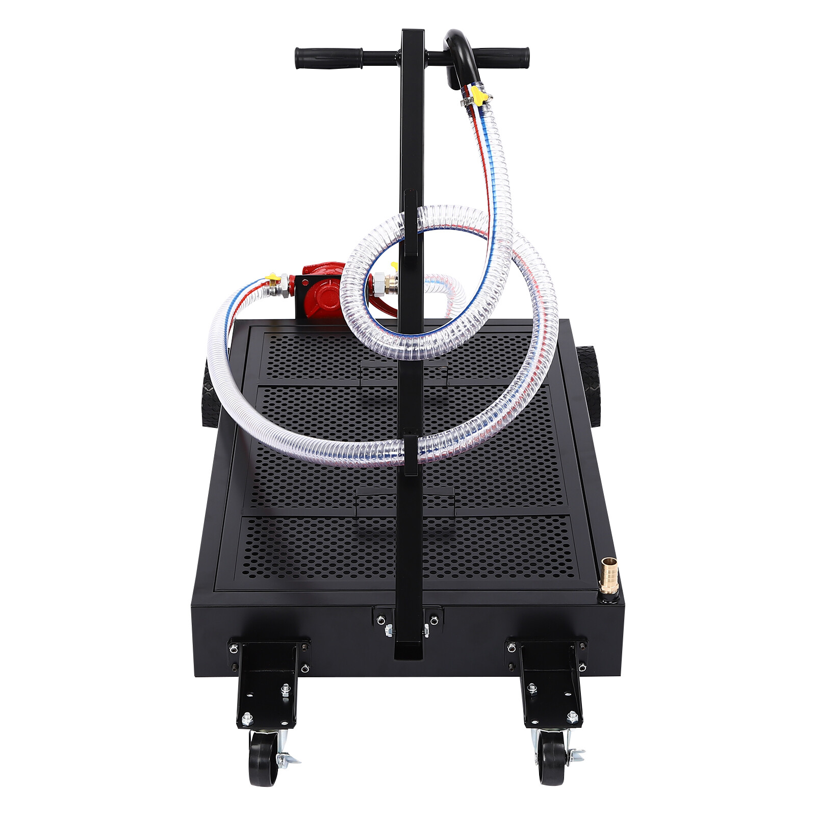 Oil Drain Pan 15 Gallon Oil Drain Tank Oil Change Pan with Manual Rotary Pump