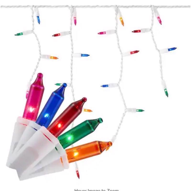 Celebrations LED T5 Multicolored Icicle Christmas Lights 4 ft