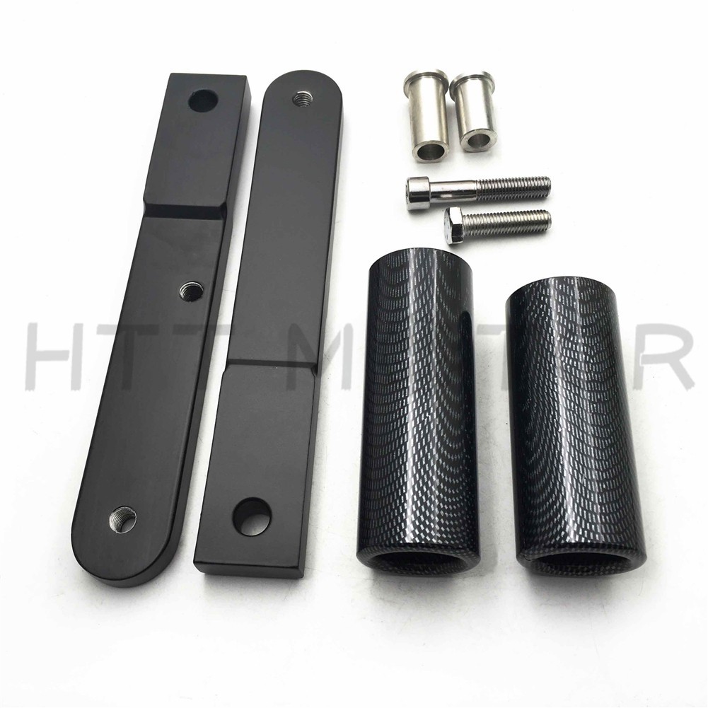For 2009-2012 Honda CBR 600RR No Cut Frame Slider Protector Kit Carbon Fiber
