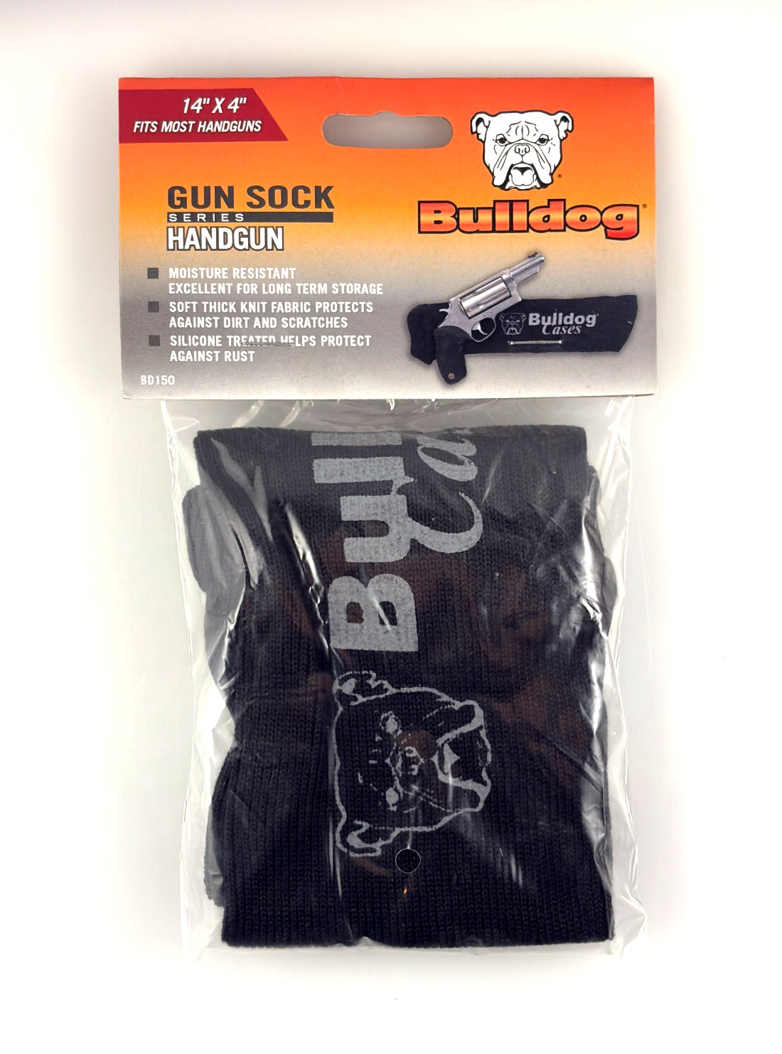 Bulldog BD150 Gun Sock for Handgun - Storage 14" x 4" - Fits Most Handguns