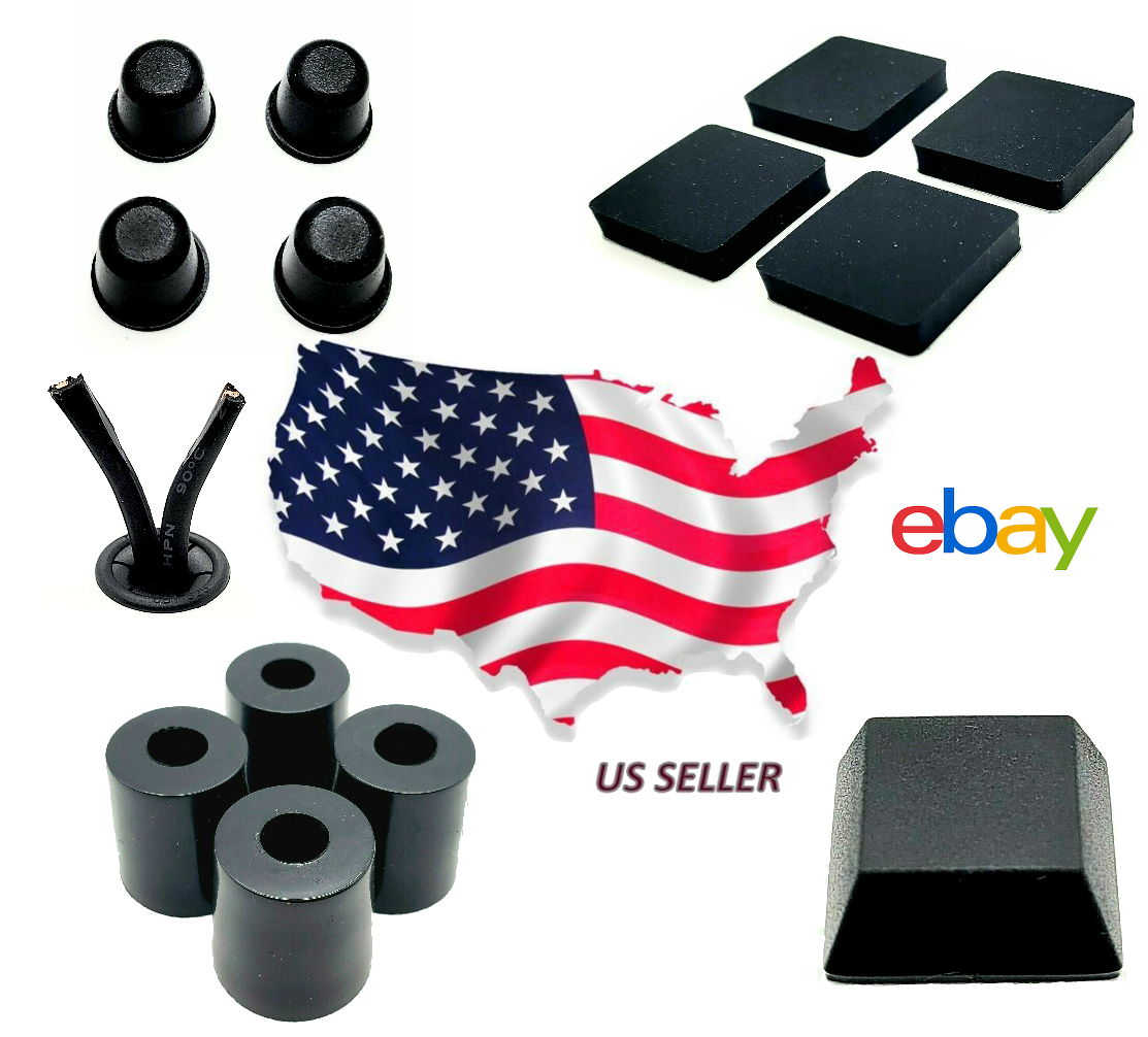 3/4" Dia x 5/8" Tall Round Rubber Equipment Feet Steel Washer Bumpers 4-12 Packs
