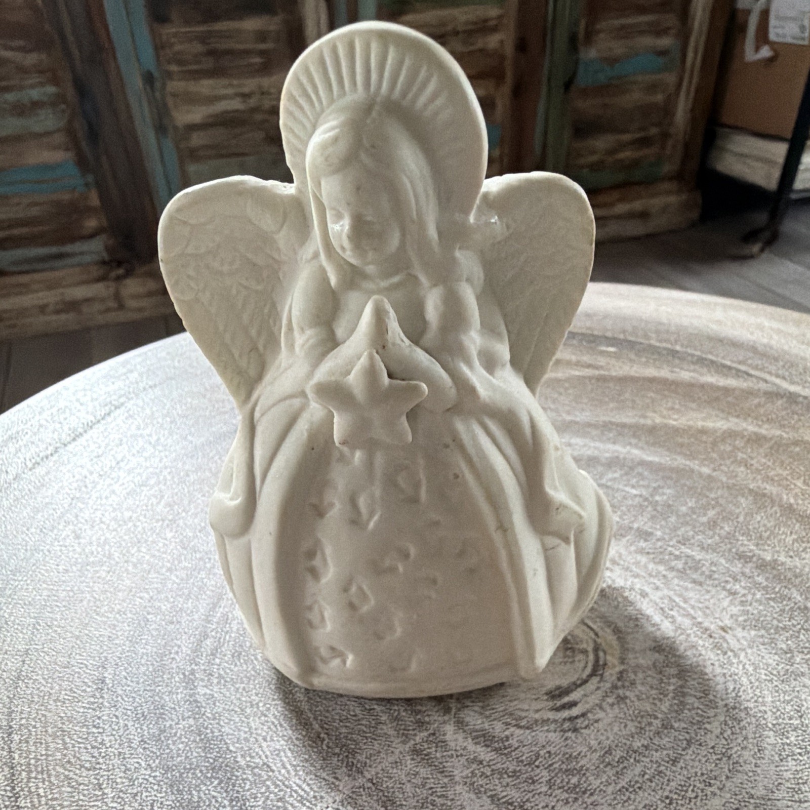 Giftco Inc White Angel Candle-Powered Night Light Figurine, 5 in Tall